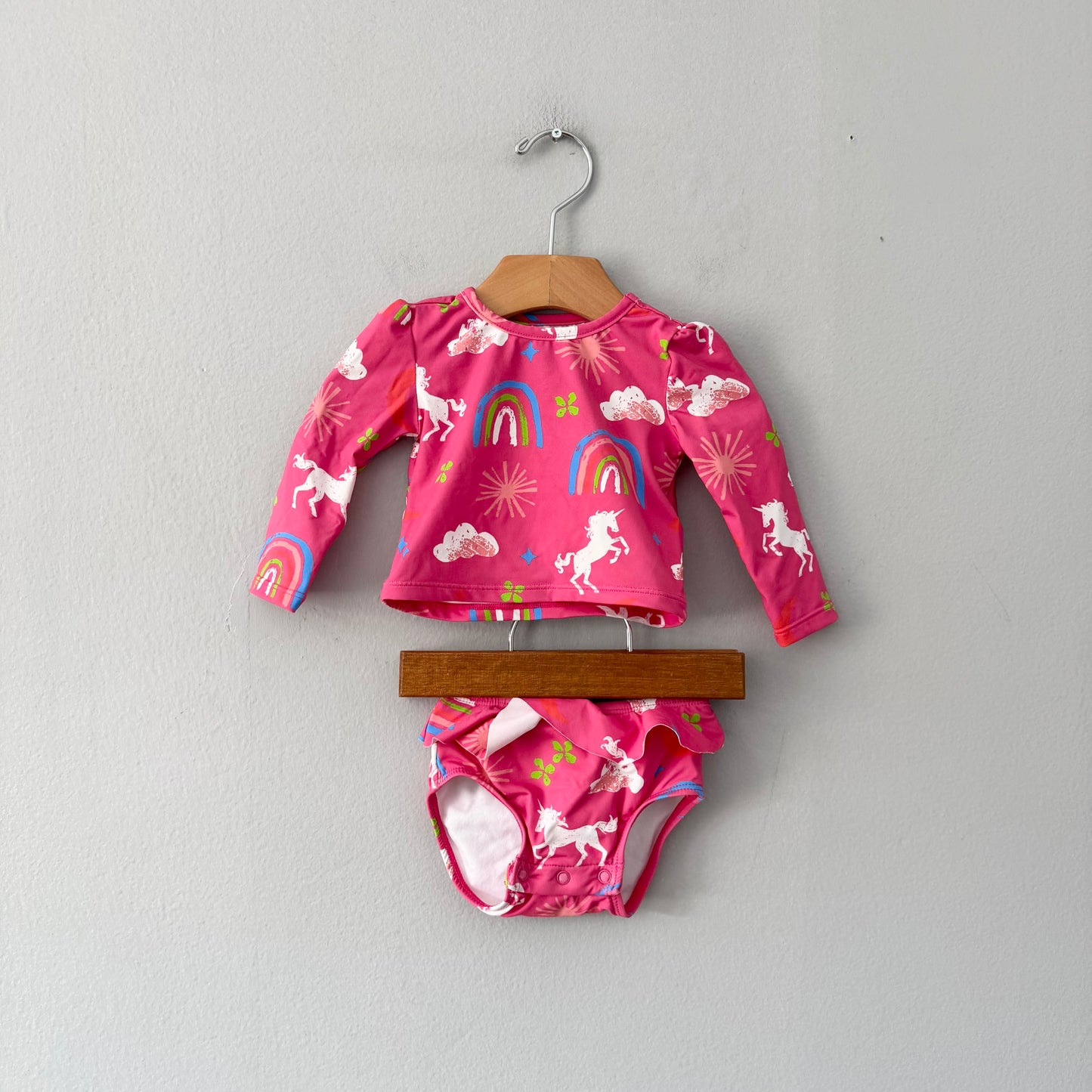 Hatley / Pink x unicorn swimwear set / 3-6M