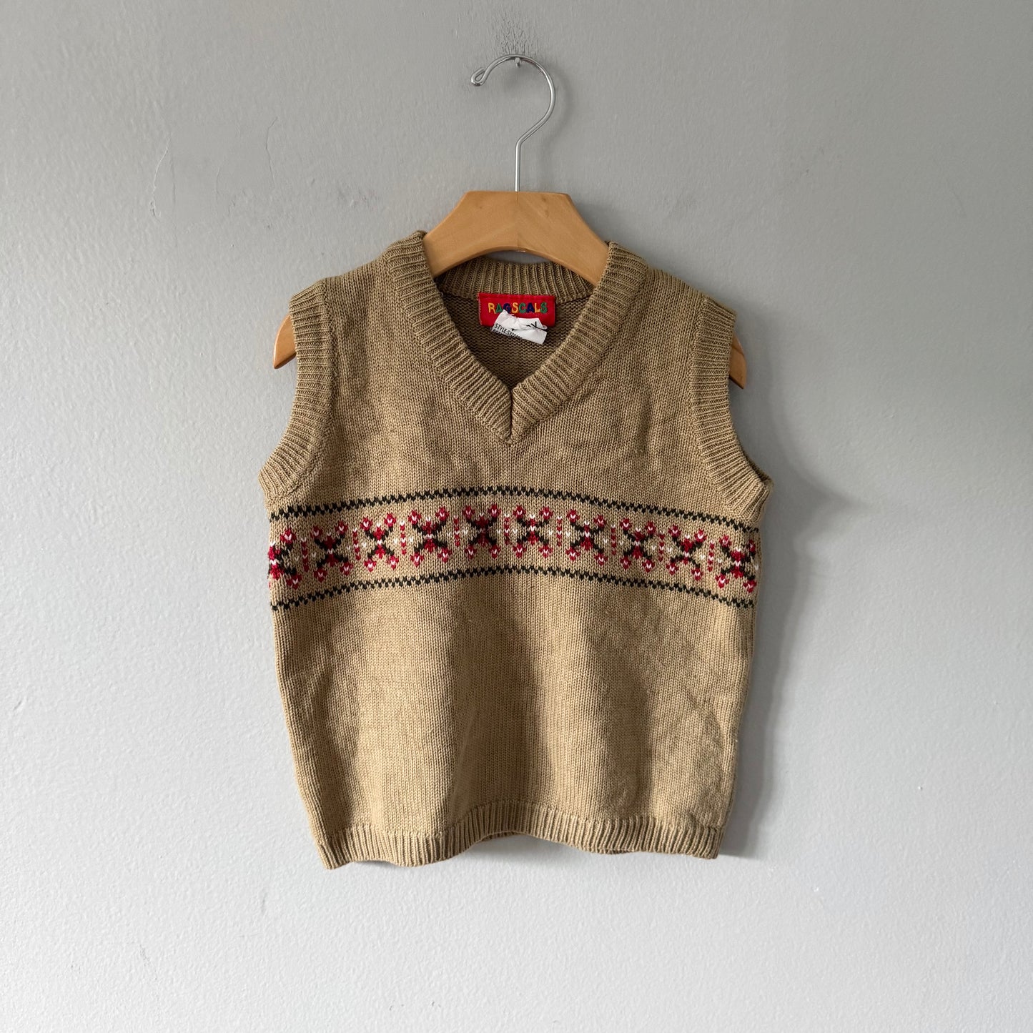 Vintage / Ragscals brown knit vest / 3Y