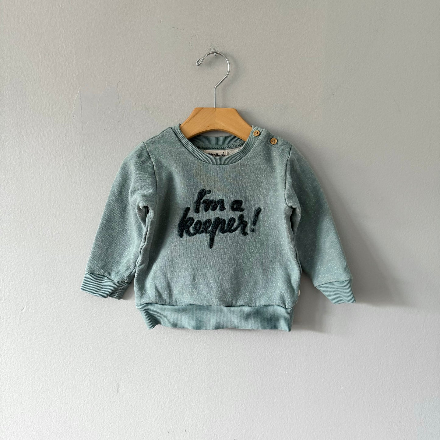 Wilson + Frenchy / Green sweatshirt / 12-18M