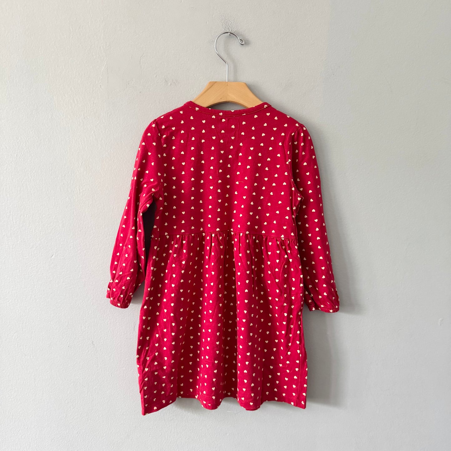 Gap / Red x hearts long sleeve dress / 5Y