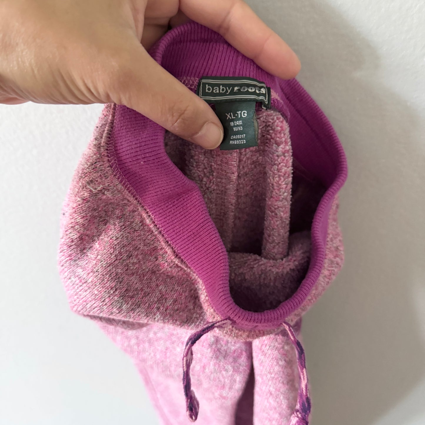 Roots / Pink salt & pepper sweatpants / 18-24M