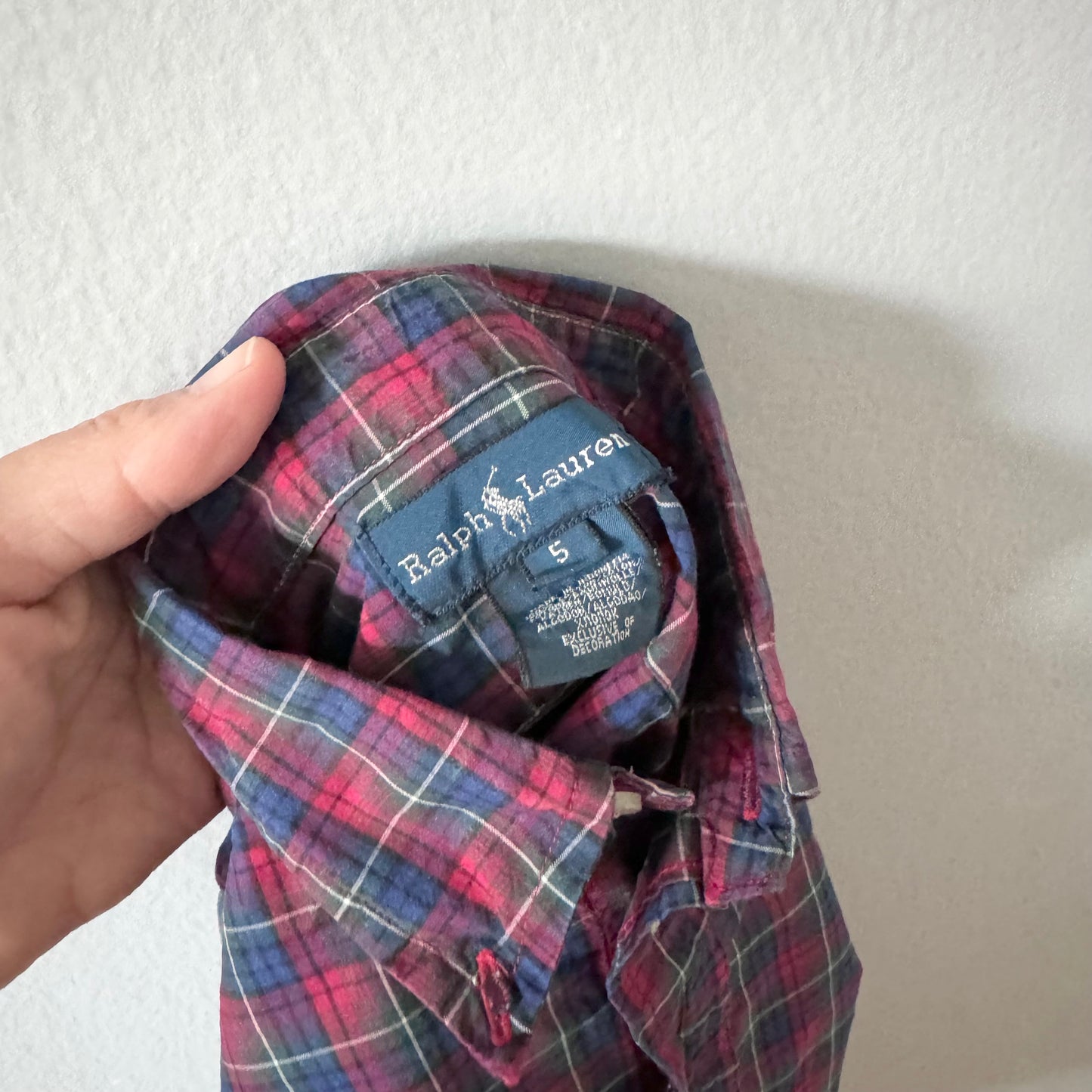 Polo Ralph Lauren / Red plaid dress shirt / 5Y