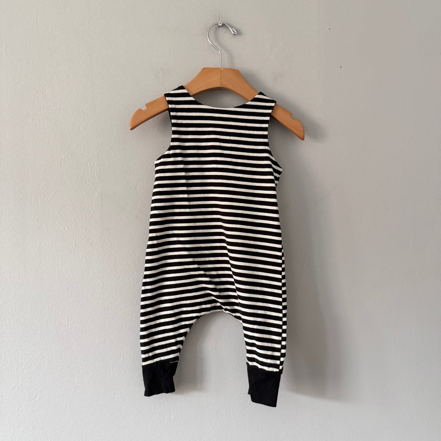 Little Heaven / Stripe overall romper / 3-6M
