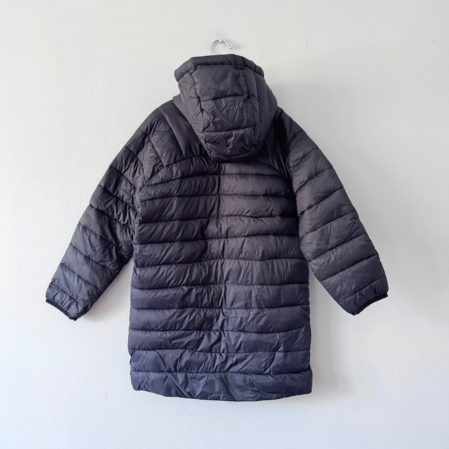 Zara / Black long light puffer jacket / 8Y