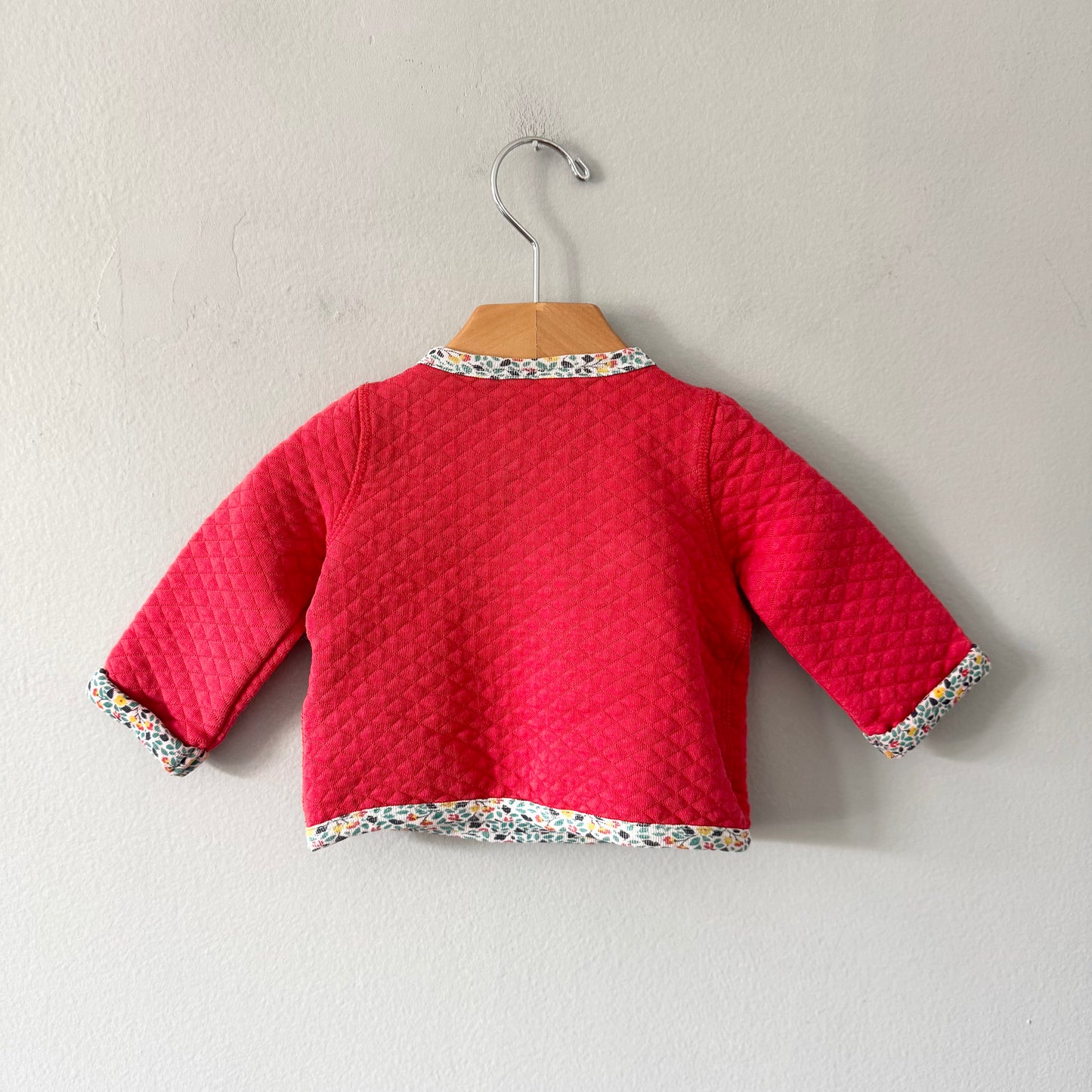Sergent Major / Red x flower cotton cardigan / 6M