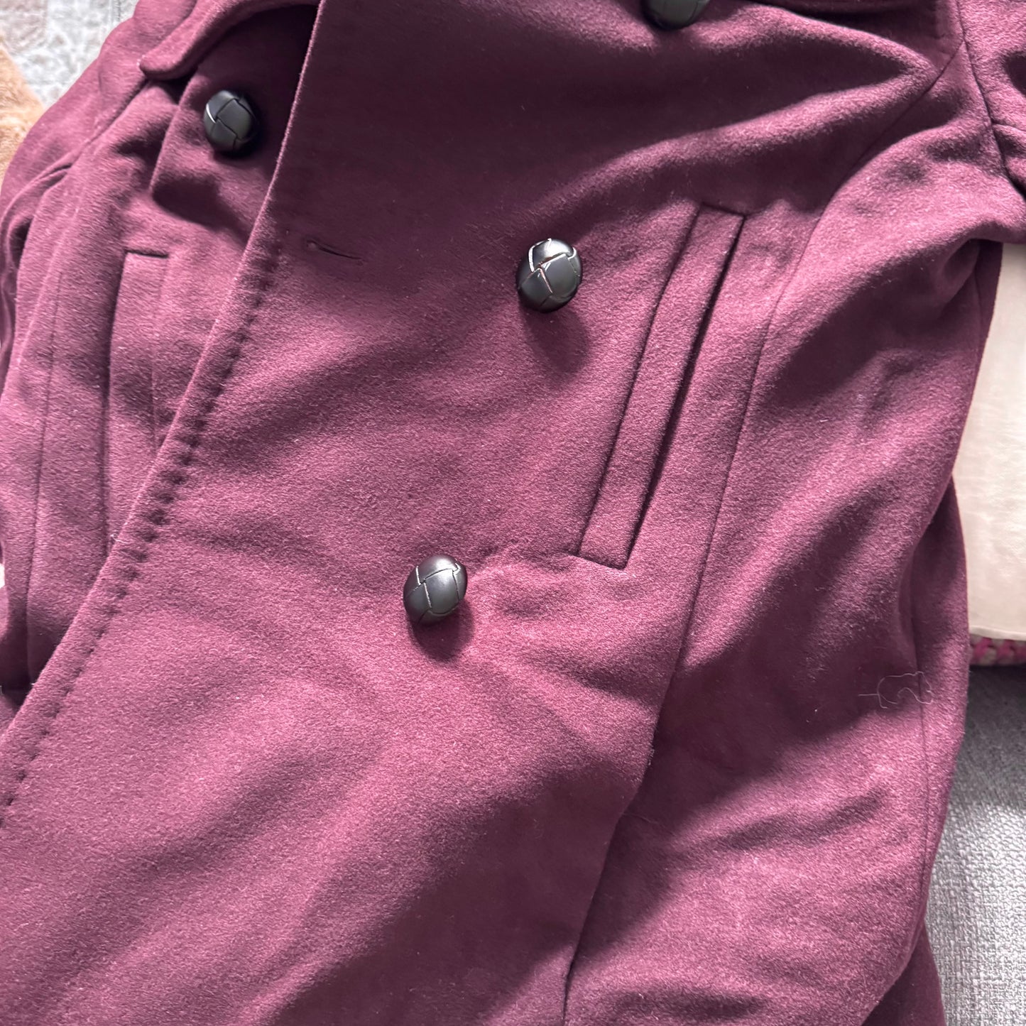 Babaton / Burgundy wool cashmere coat / Women M