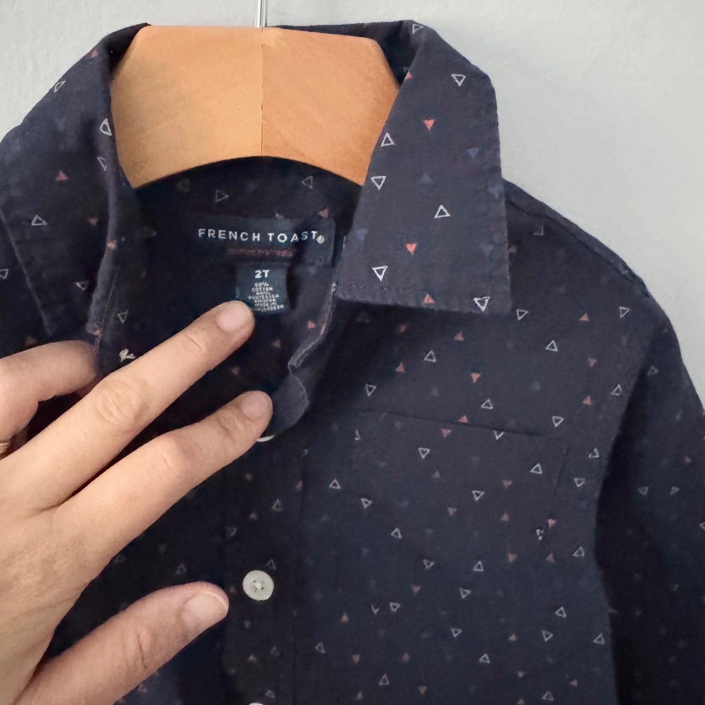 French Toast / Navy long sleeve shirt / 2T