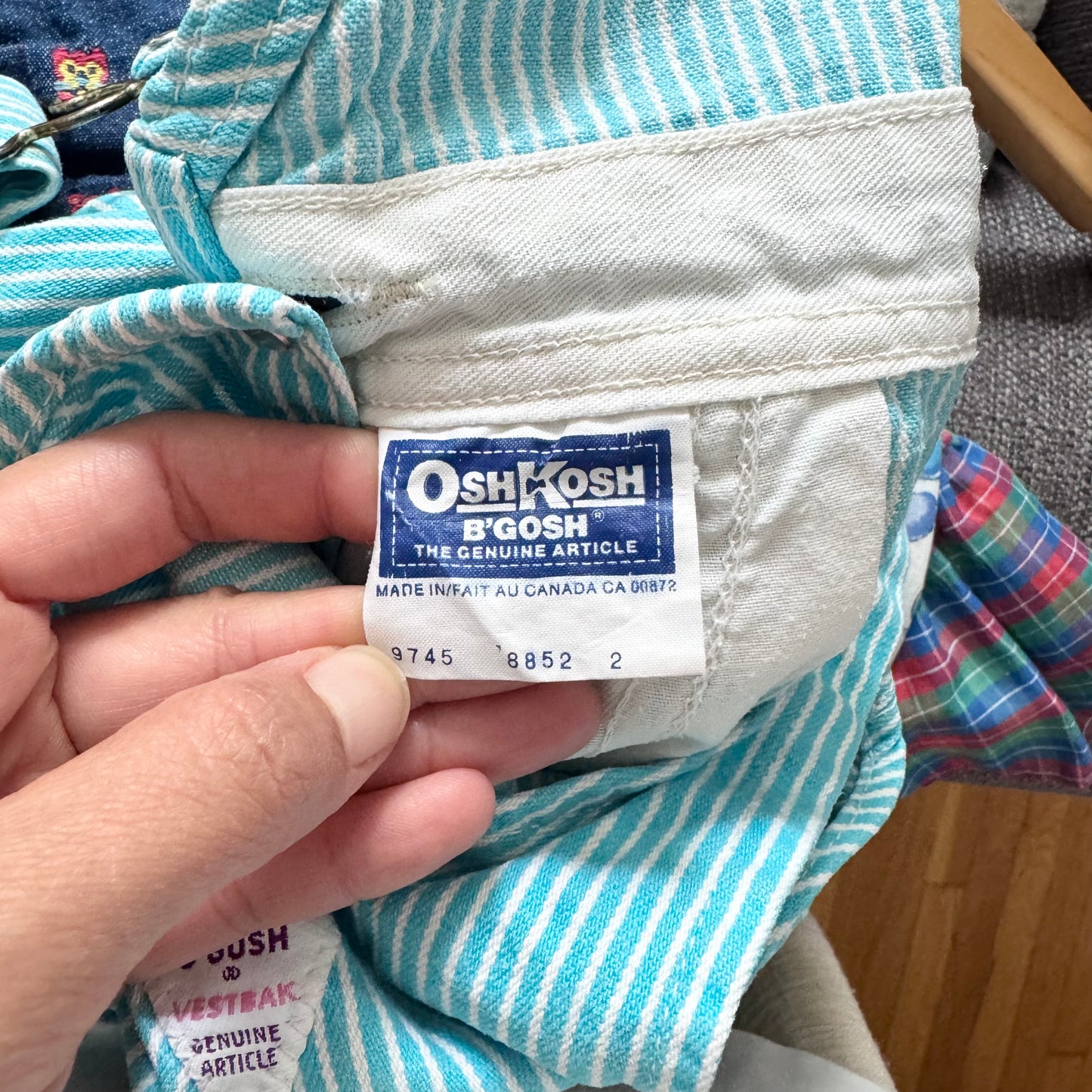 Vintage Oshkosh / Blue stripe denim overall / 2Y