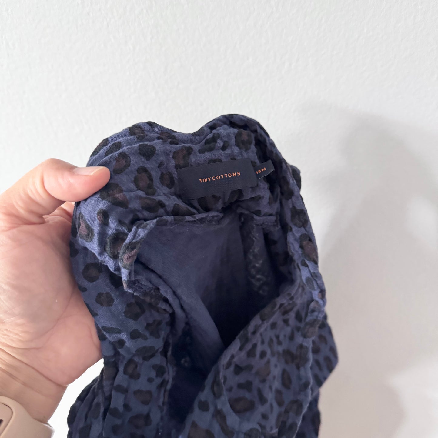 Tiny Cottons / Leopard muslin romper / 18M