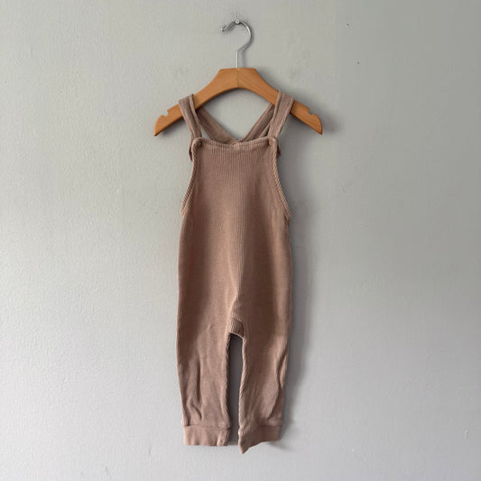 H&M / Brown waffle overalls / 18-24M