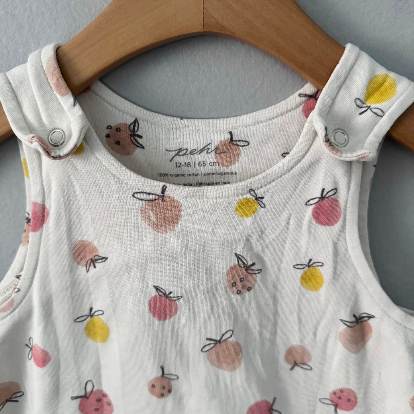 Pehr / White x apples overall / 12-18M