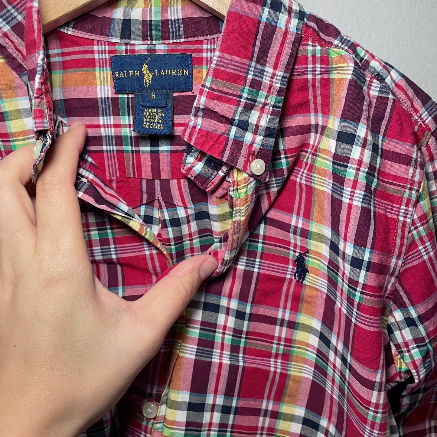 Polo Ralph Lauren / Plaid long sleeve shirt / 6Y