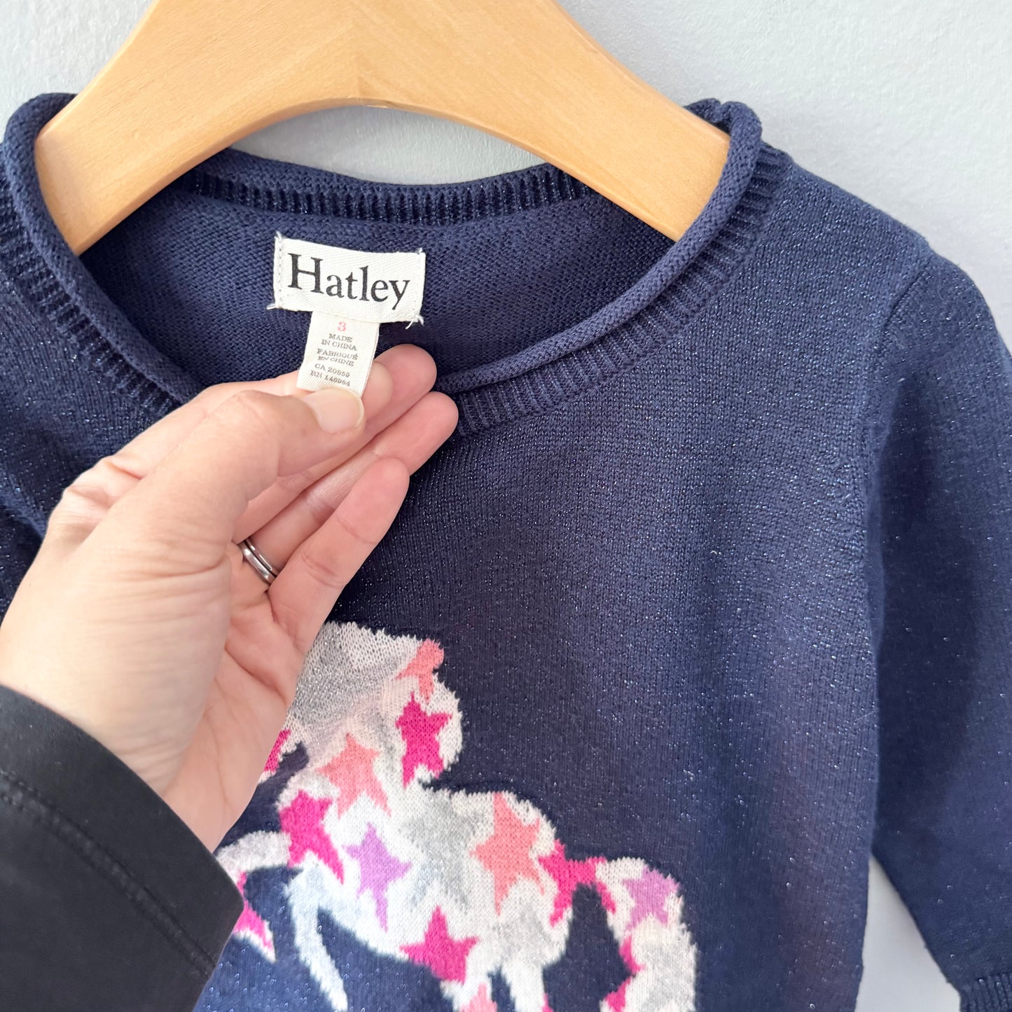 Hatley / Navy knit x unicorn tutu dress / 3Y