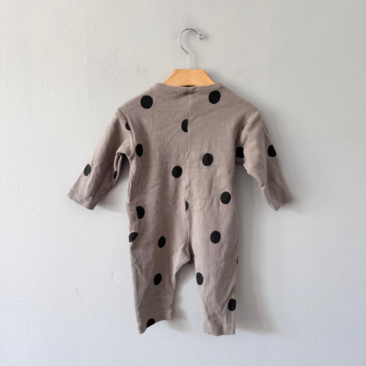 Zara / Grey dots ribbed romper / 9-12M