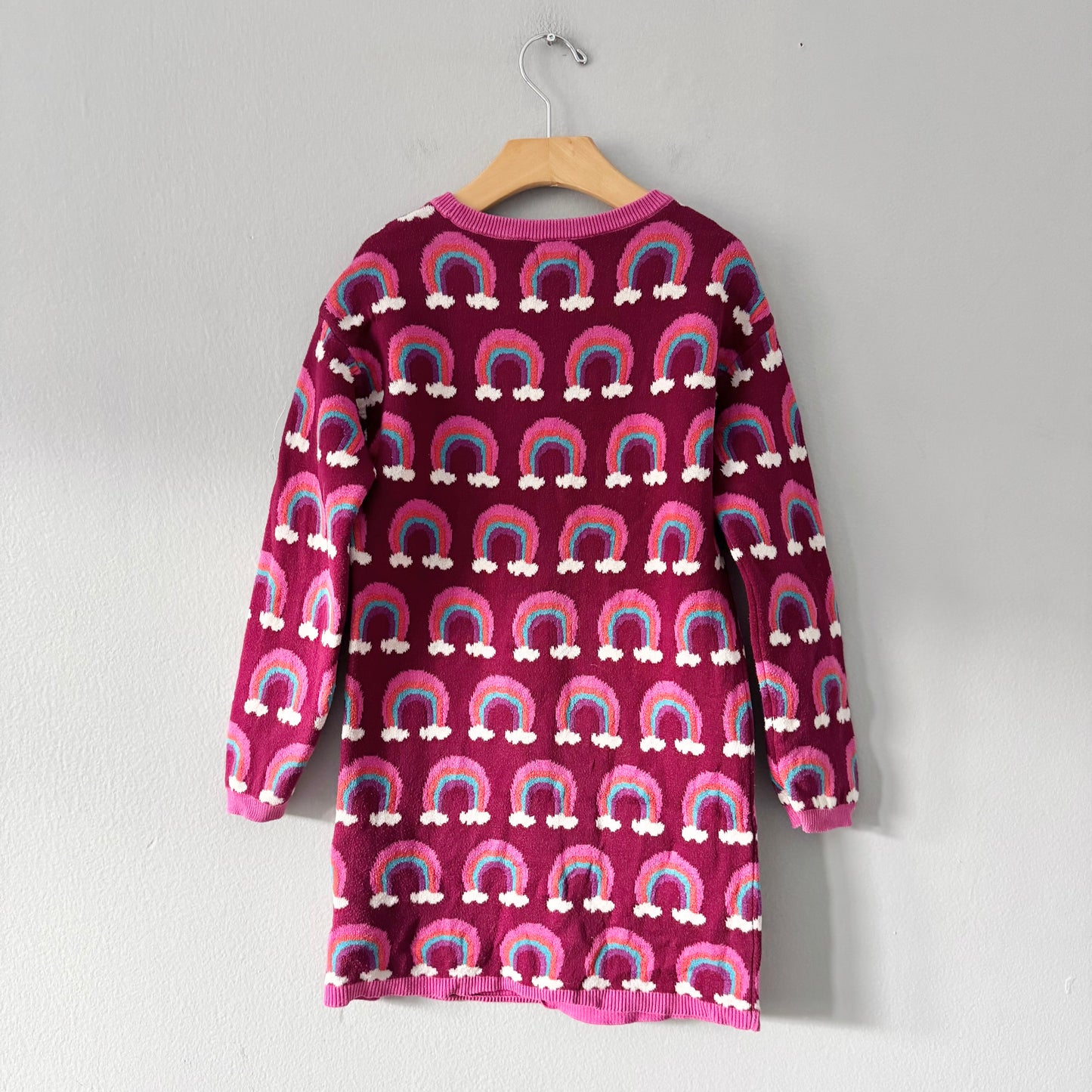 Hatley / Purple rainbow knit dress / 7Y
