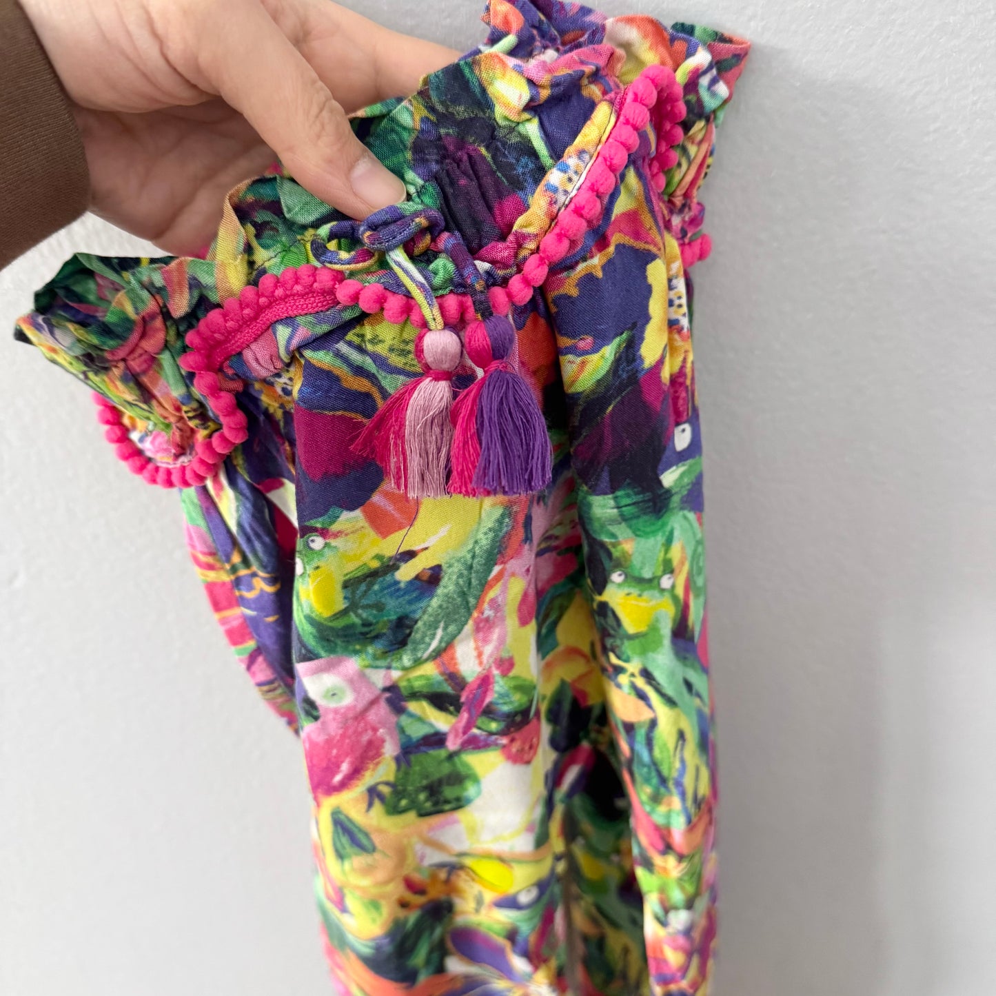 Next / Exotic animals and trees viscose pants / 2-3Y