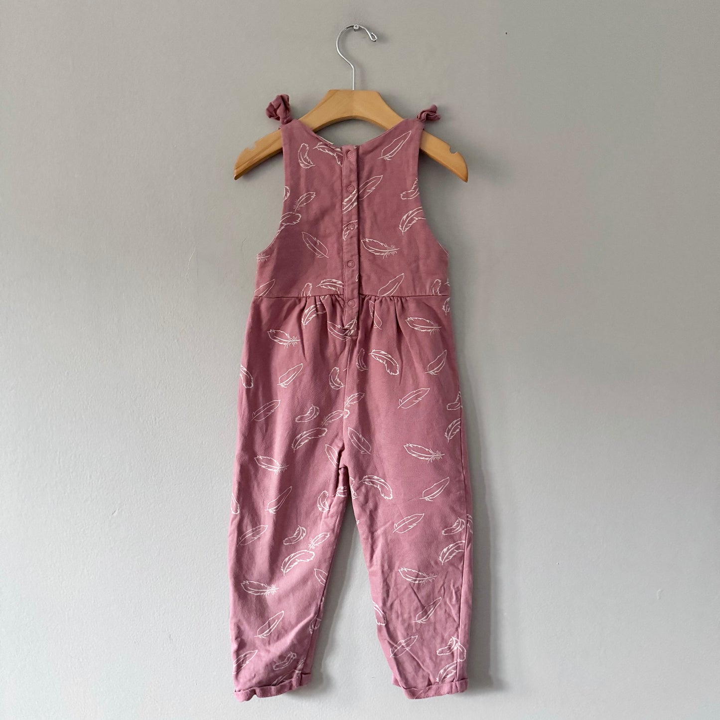 Alana / Brown x feather crew overalls / 98(3T)