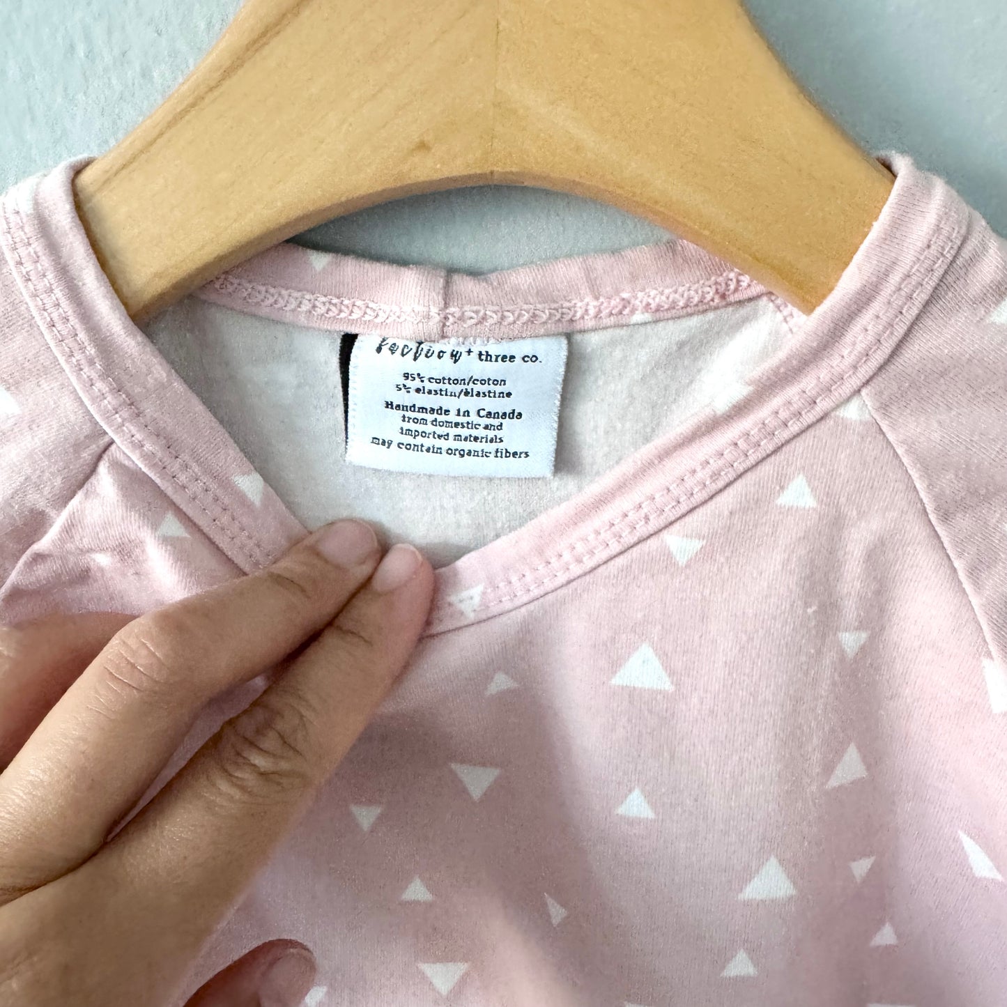 Faction + Three co. / Light pink x triangle long sleeve / 3T