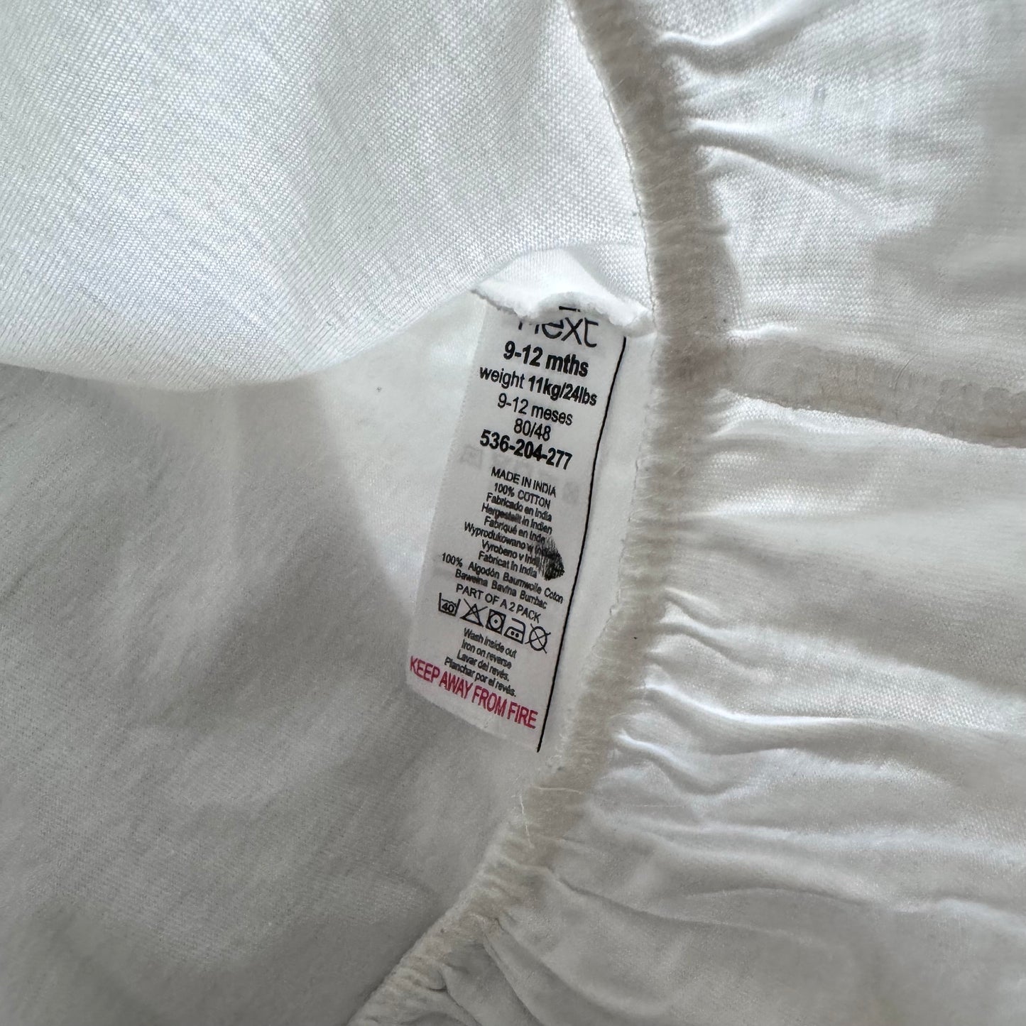 Next / White long sleeve top / 9-12M