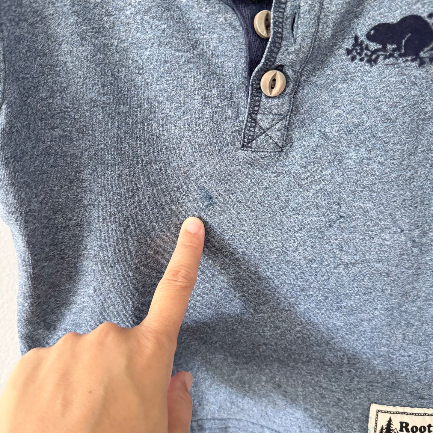 Roots / Blue salt and pepper T-shirt / 2T