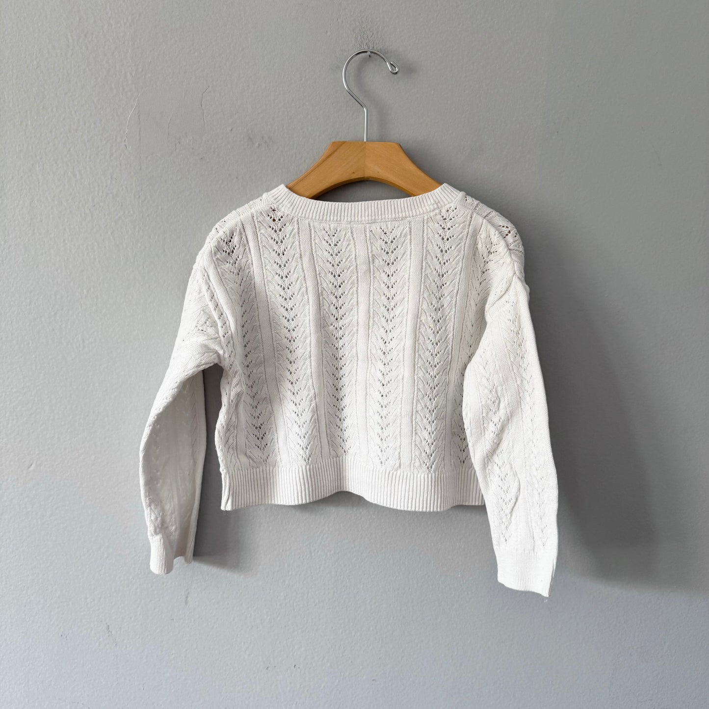 Gap / White cotton knit cardigan / 3Y