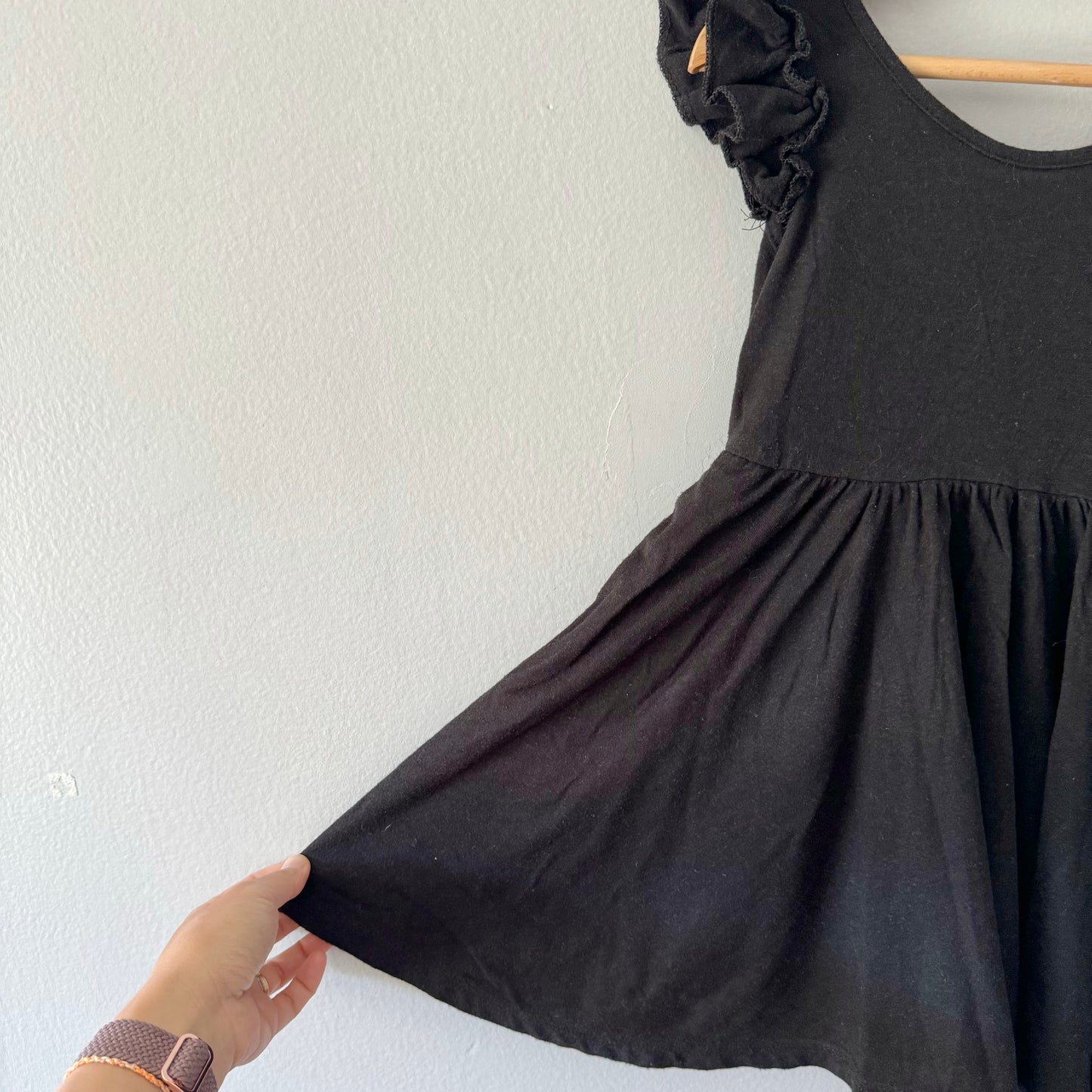 The Whimsical Fox / Black dress - bamboo rayon / 4T
