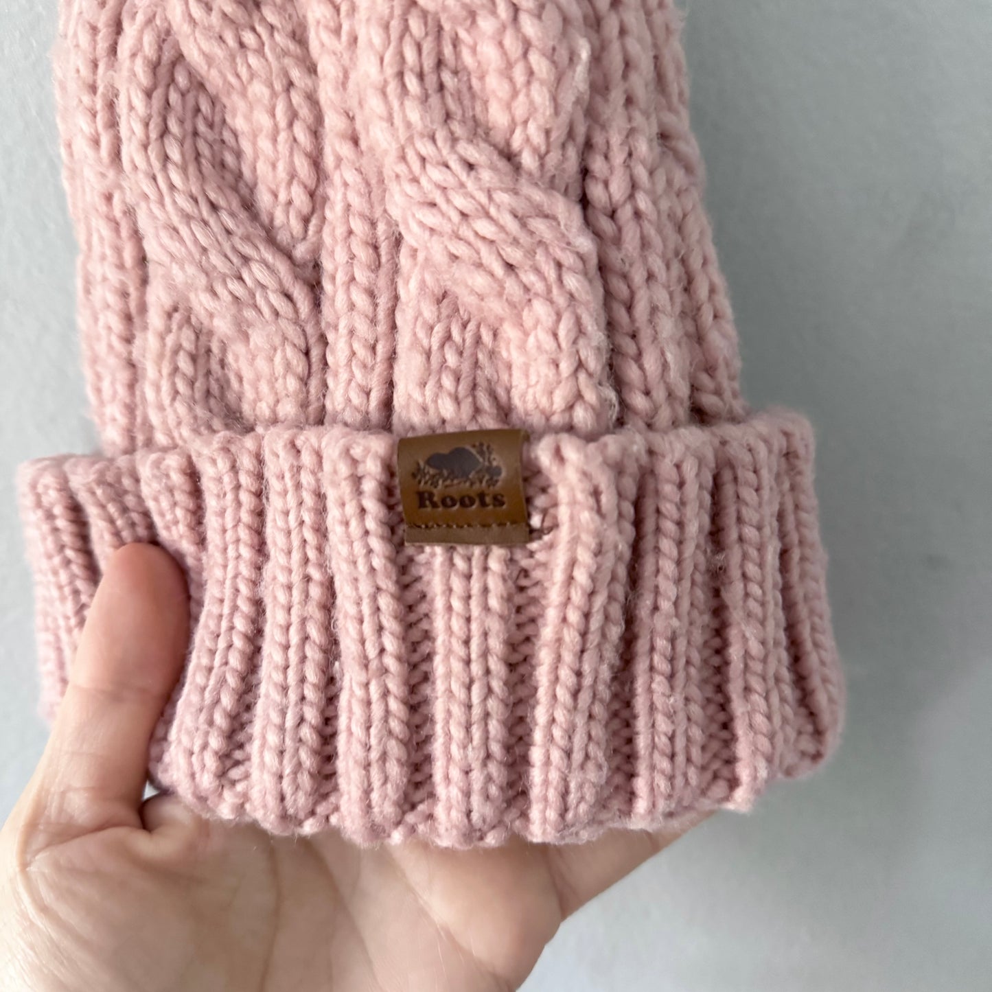 Roots / Pink knit hat / 12-24M