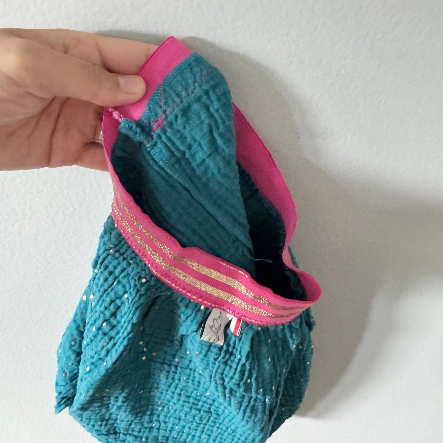 Mam'Zelle Miette / Blue green muslin skirt / 3-4Y