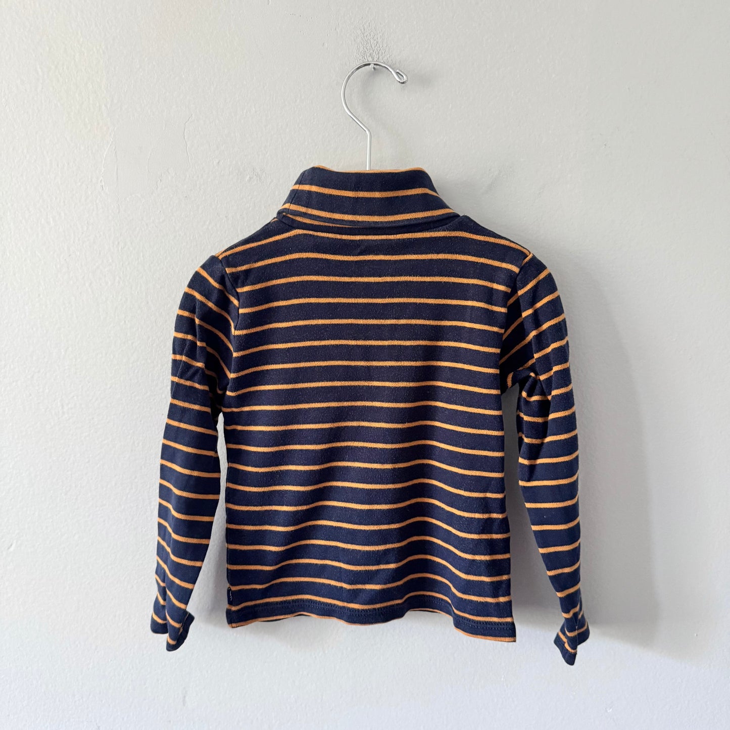 Okaidi / Navy brown long sleeve top / 5Y(Fits 4T)