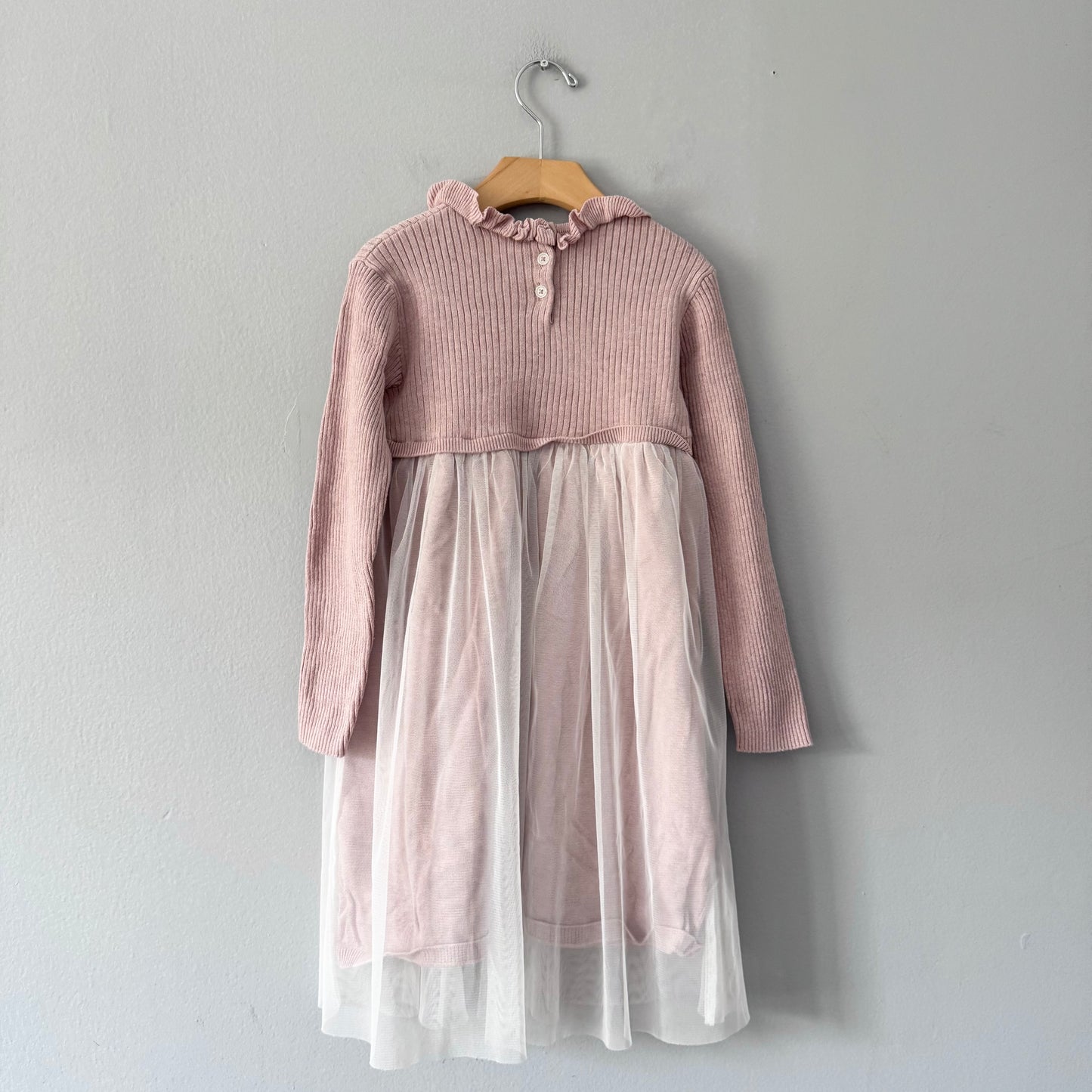 The little white company / Pink x tutu knit dress / 5-6Y