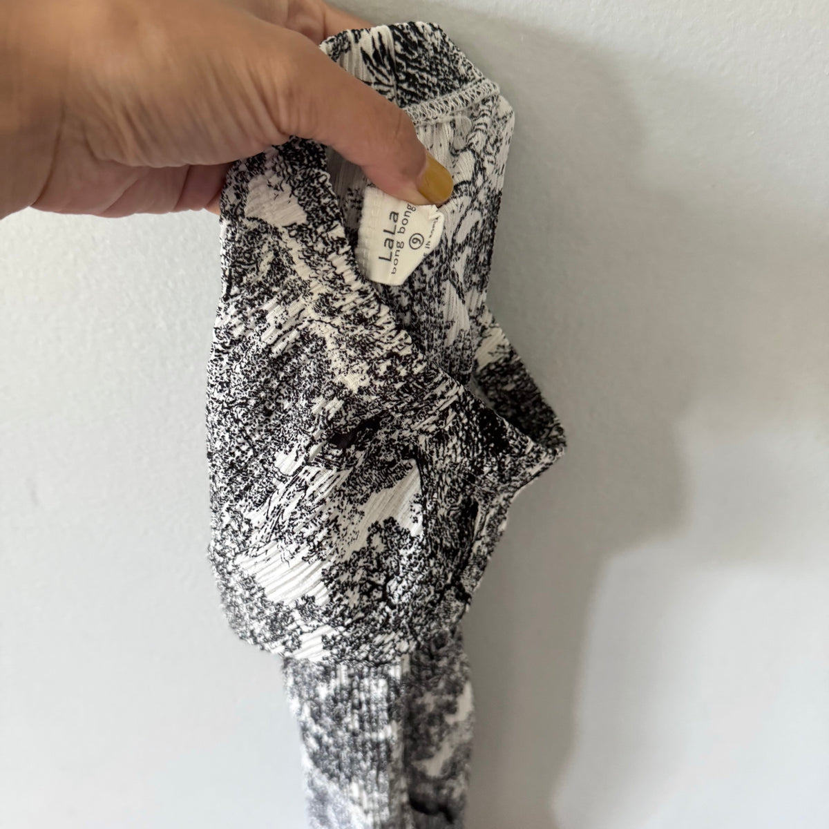 Lala bong bong / Black x white wide pants / 3-4Y
