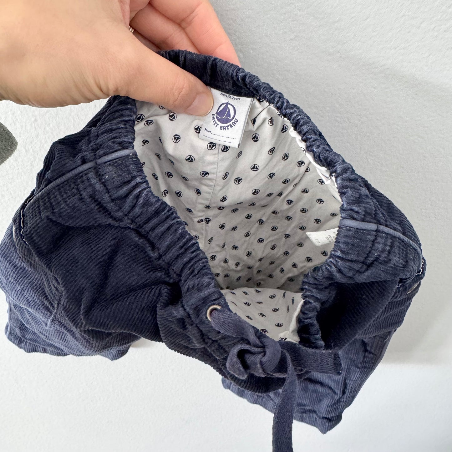 Petit Bateau / Dark navy corduroy lined pants / 6M
