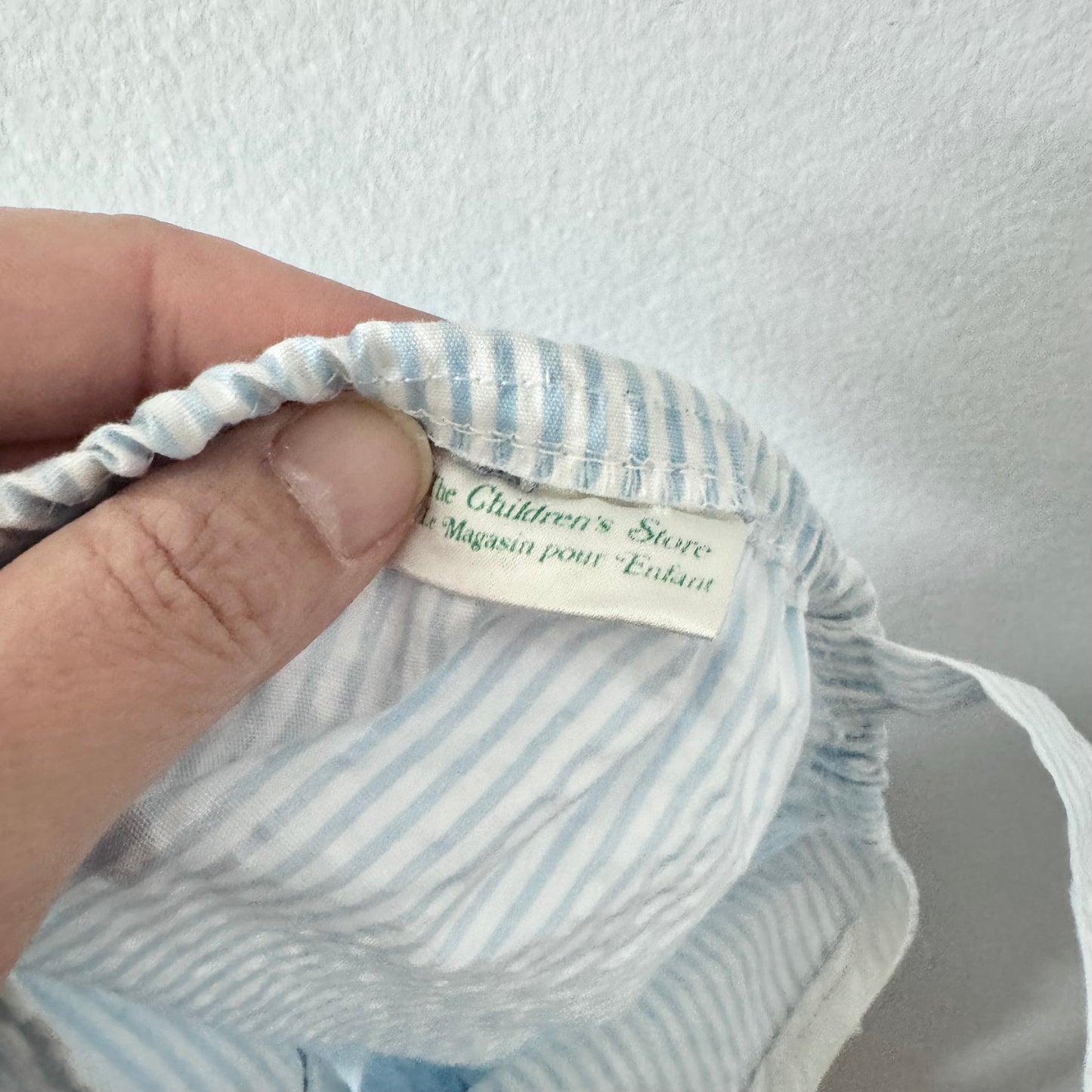 Vintage Sears / Light blue striped dress / 5Y