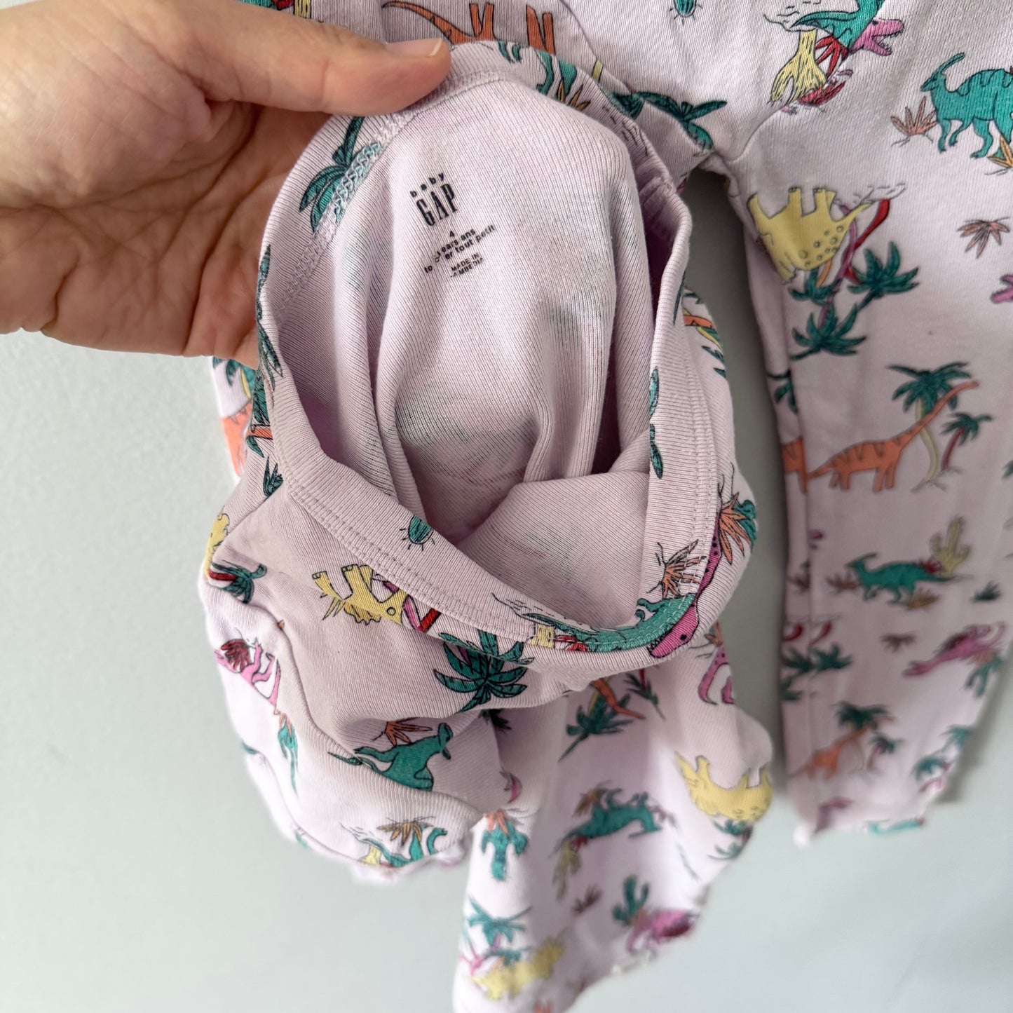 Gap / Lavender x dinosaur pajama set / 4Y