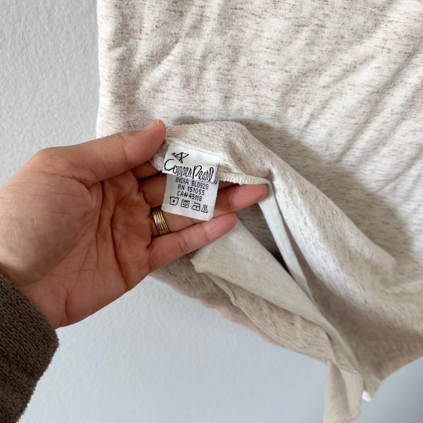 Copper Pearl / Beige x white blanket & headband set