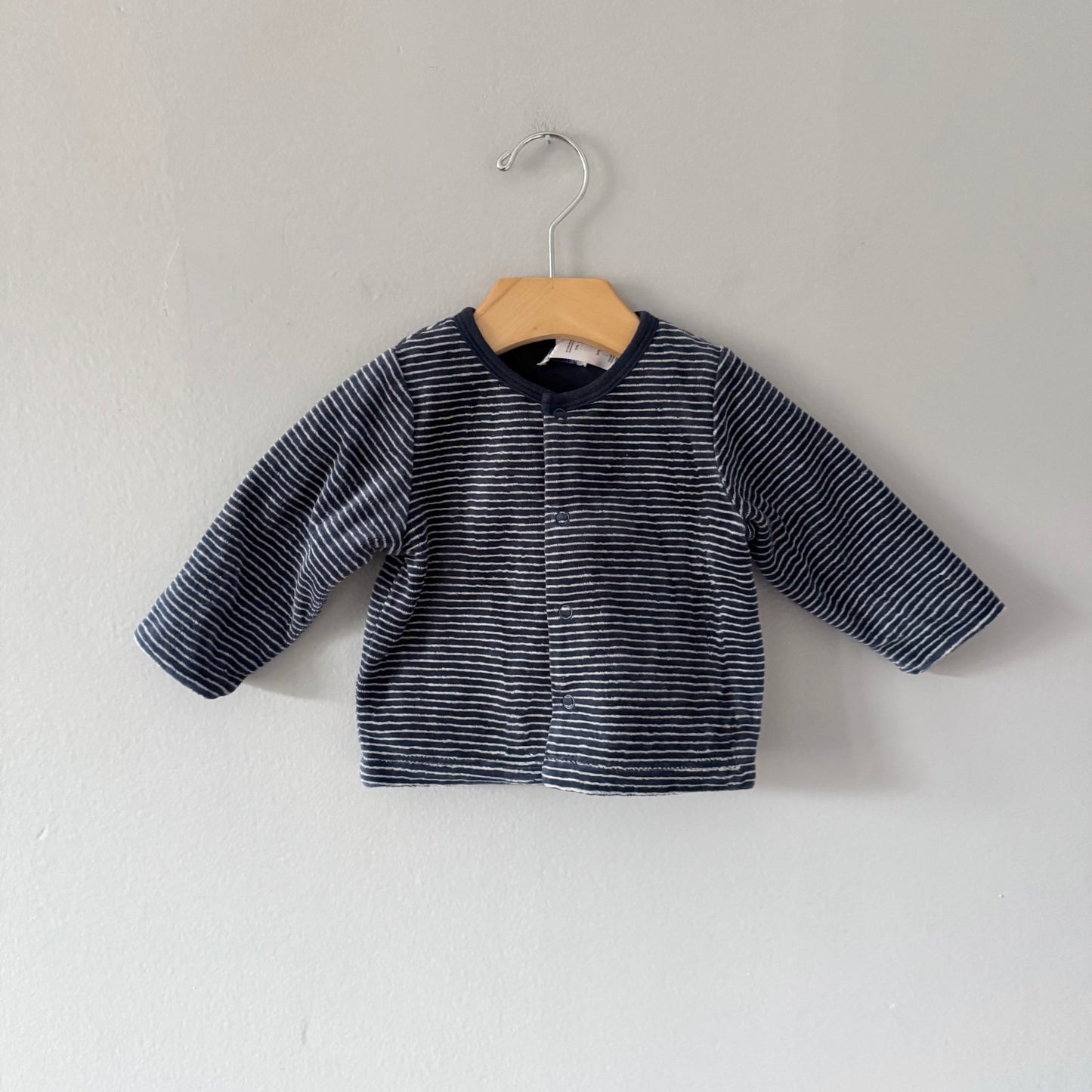 Noukie's / Navy stripe velour cardigan / 3M
