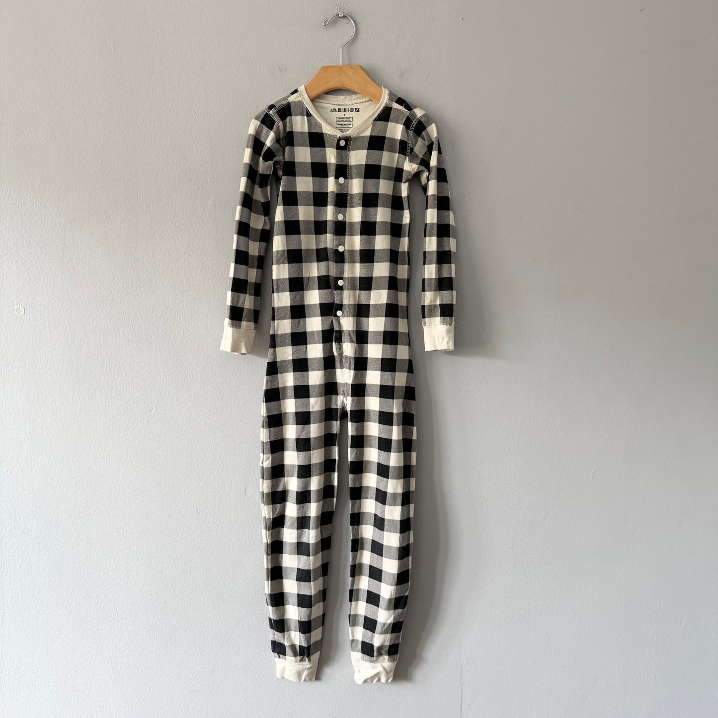The Little Blue House / Plaid romper / 6Y
