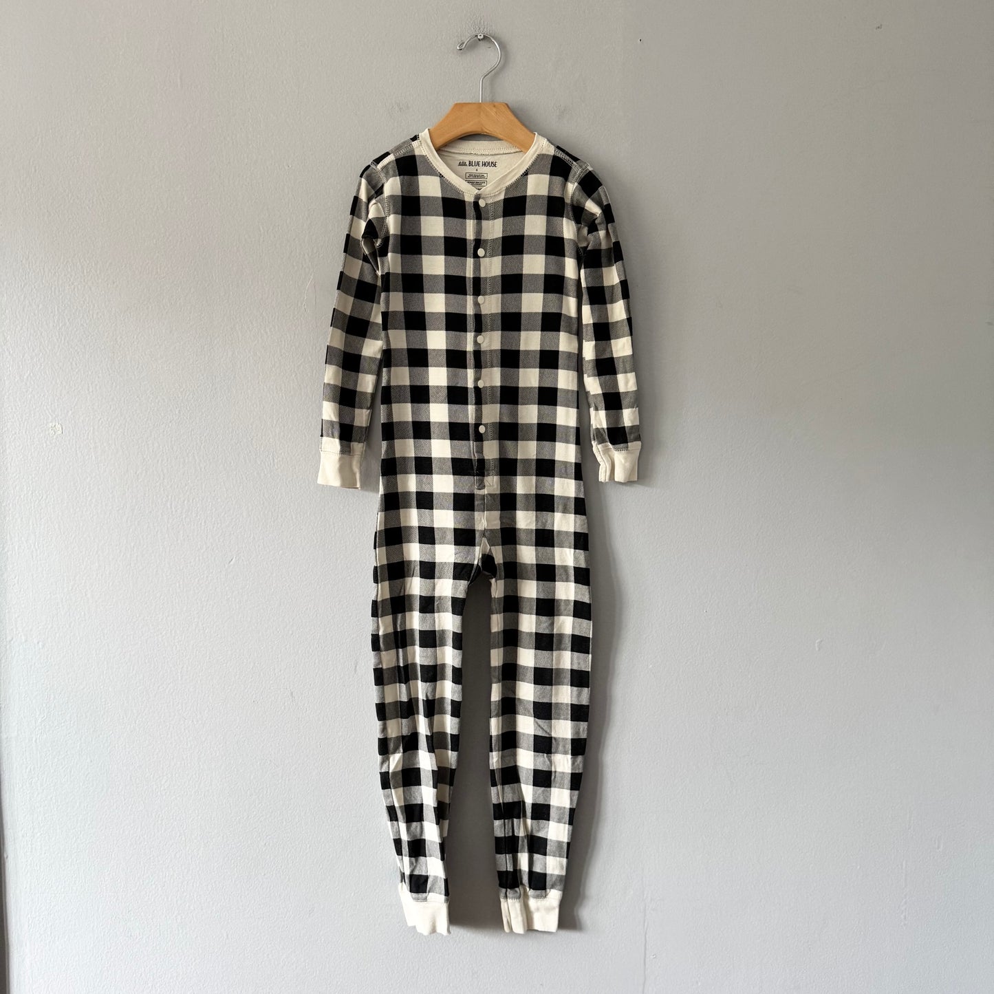 The Little Blue House / Plaid romper / 6Y