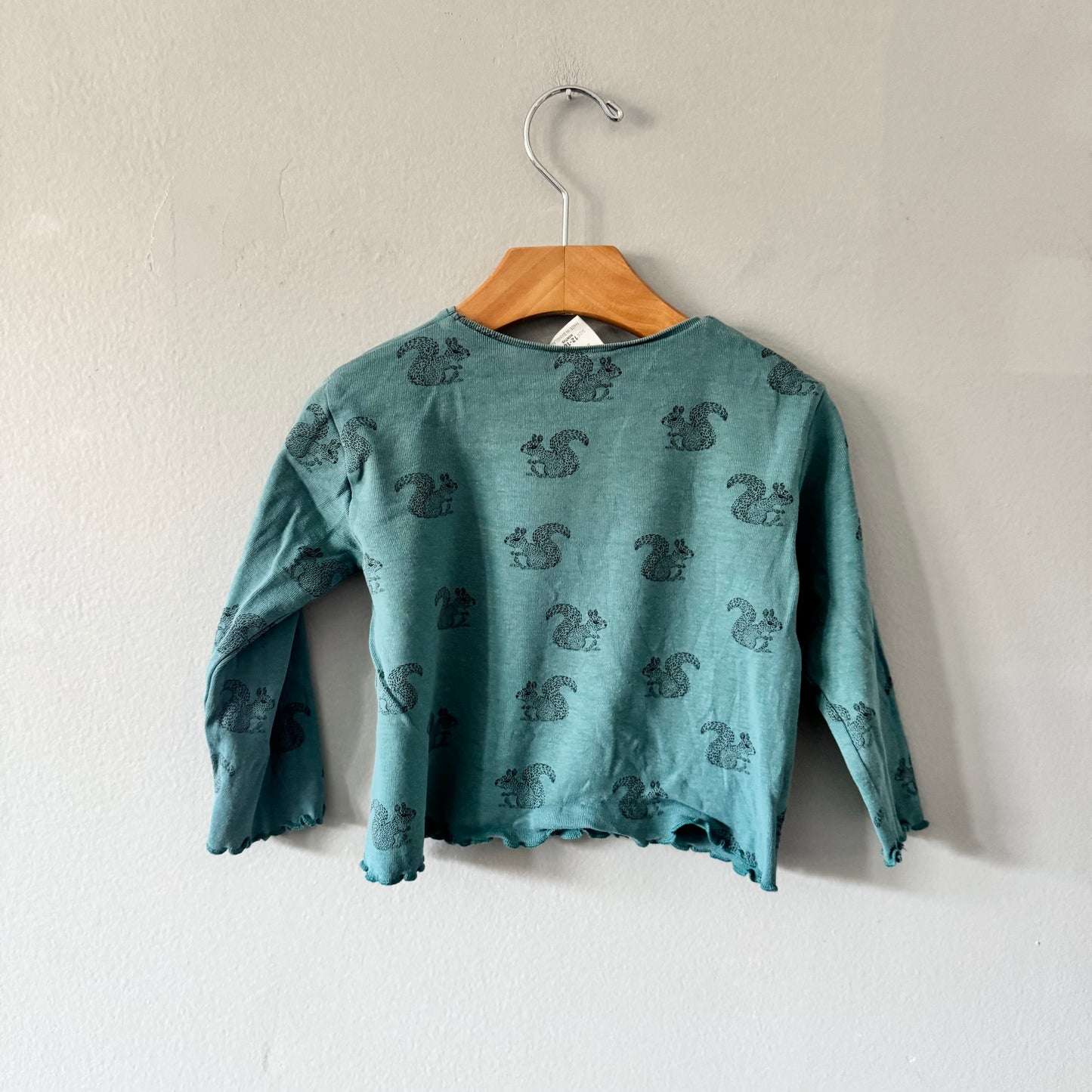Zara / Haut à manches longues vert / 12-18M
