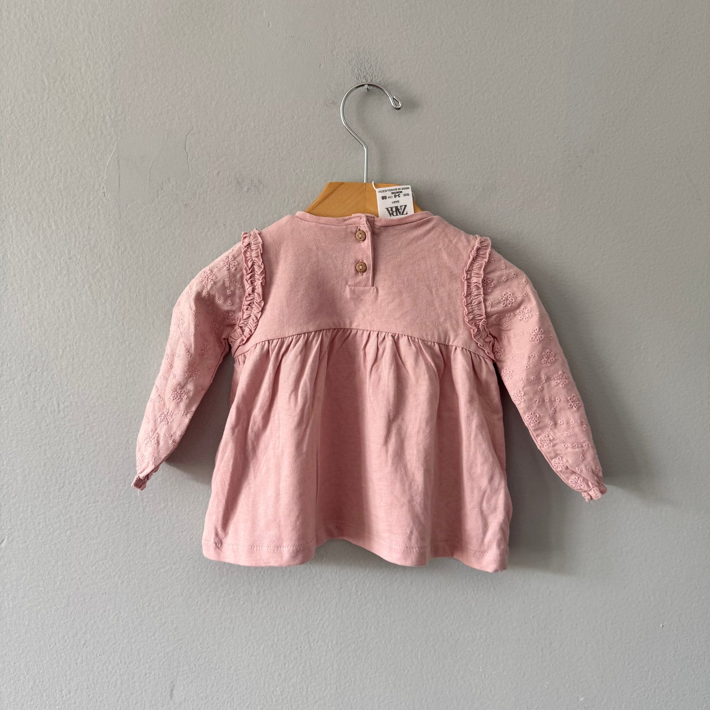 Zara / Pink long sleeve tunic / 3-6M - New with tag