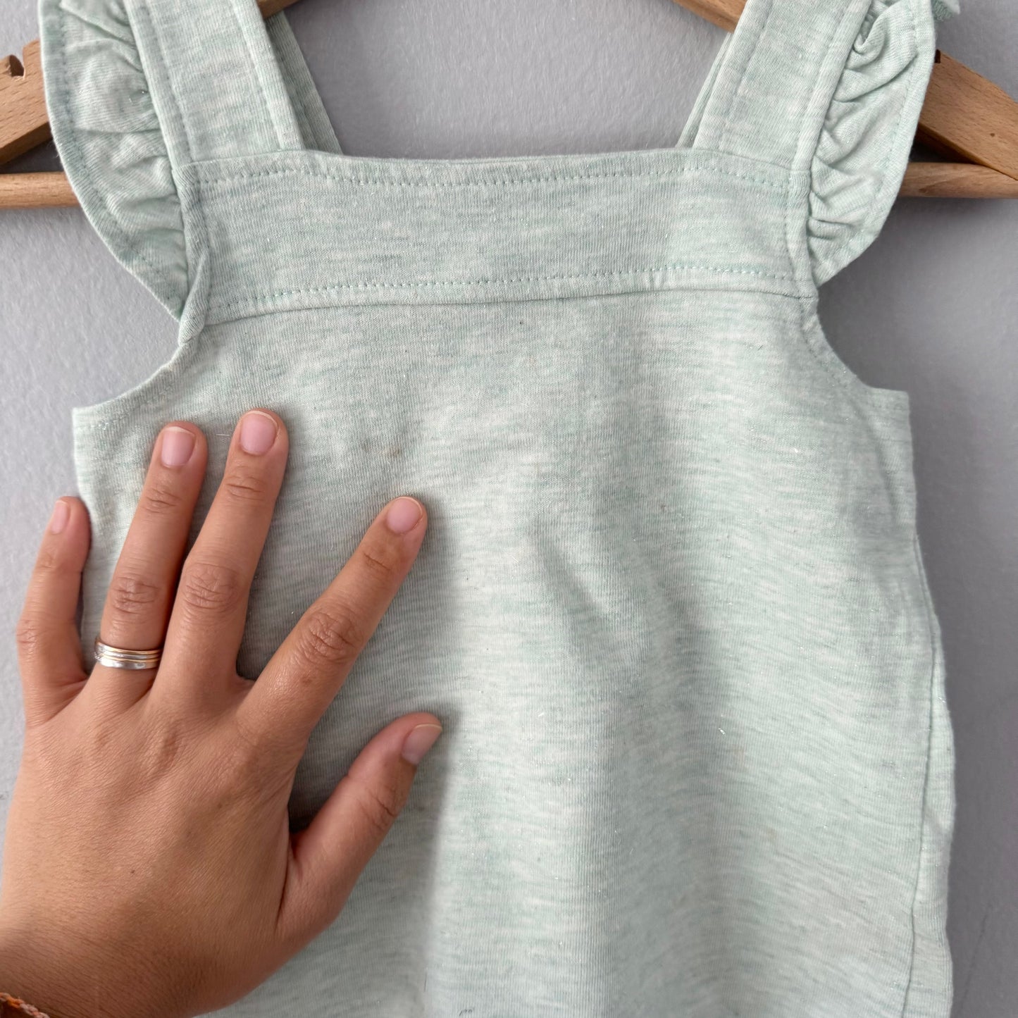 Mamas & Papas / Green glitter tank dress / 9-12M