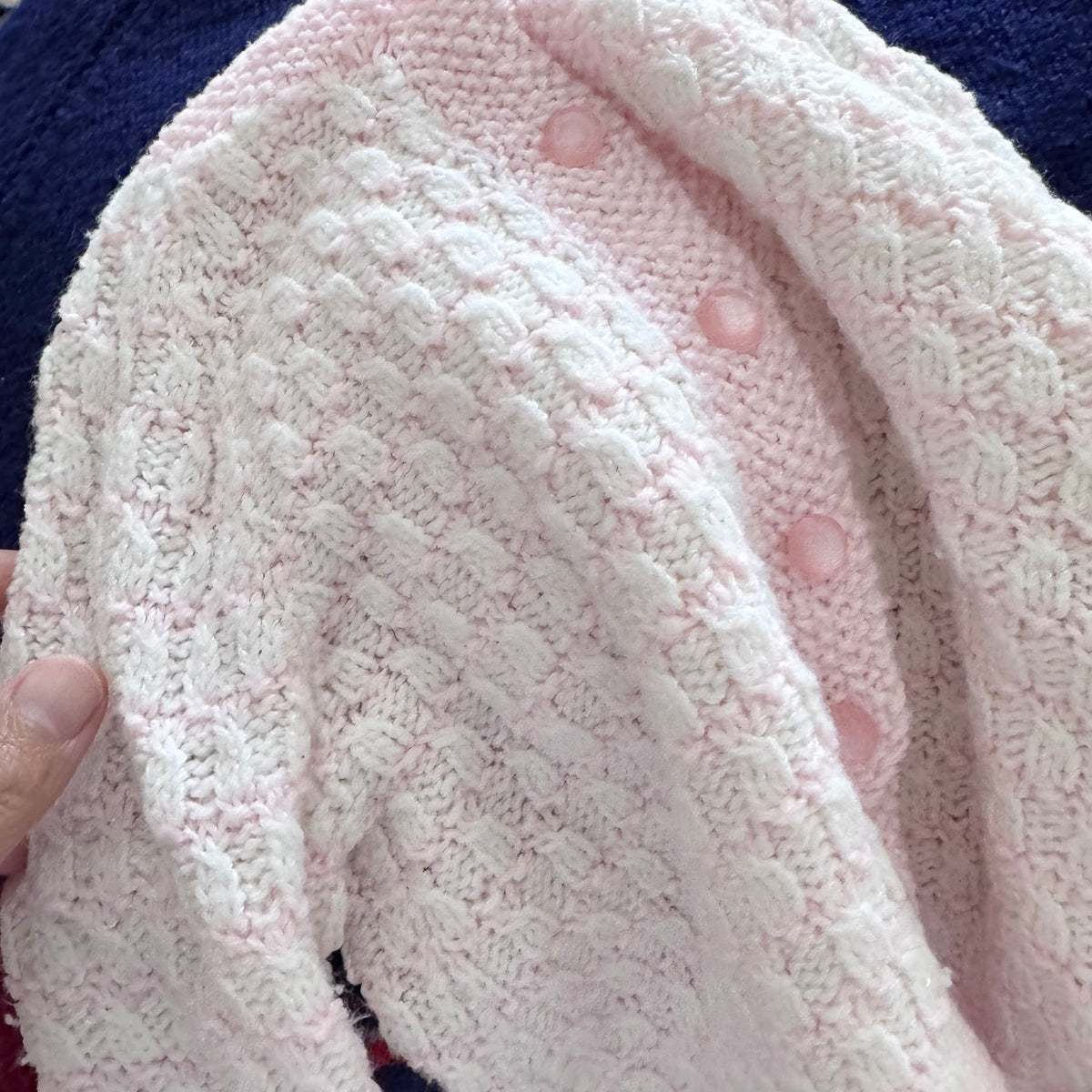 Handmade / Light pink knit cardigan / 12M