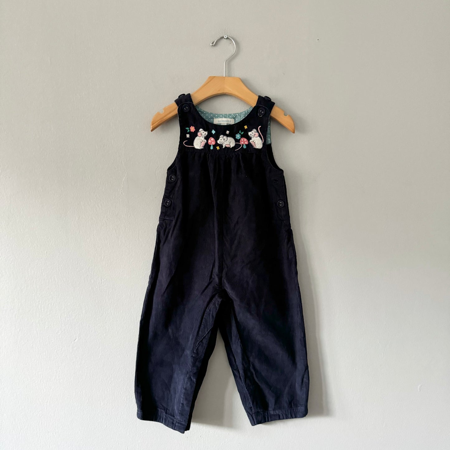 Jojo Maman Bebe / Corduroy overalls with embroidery / 18-24M
