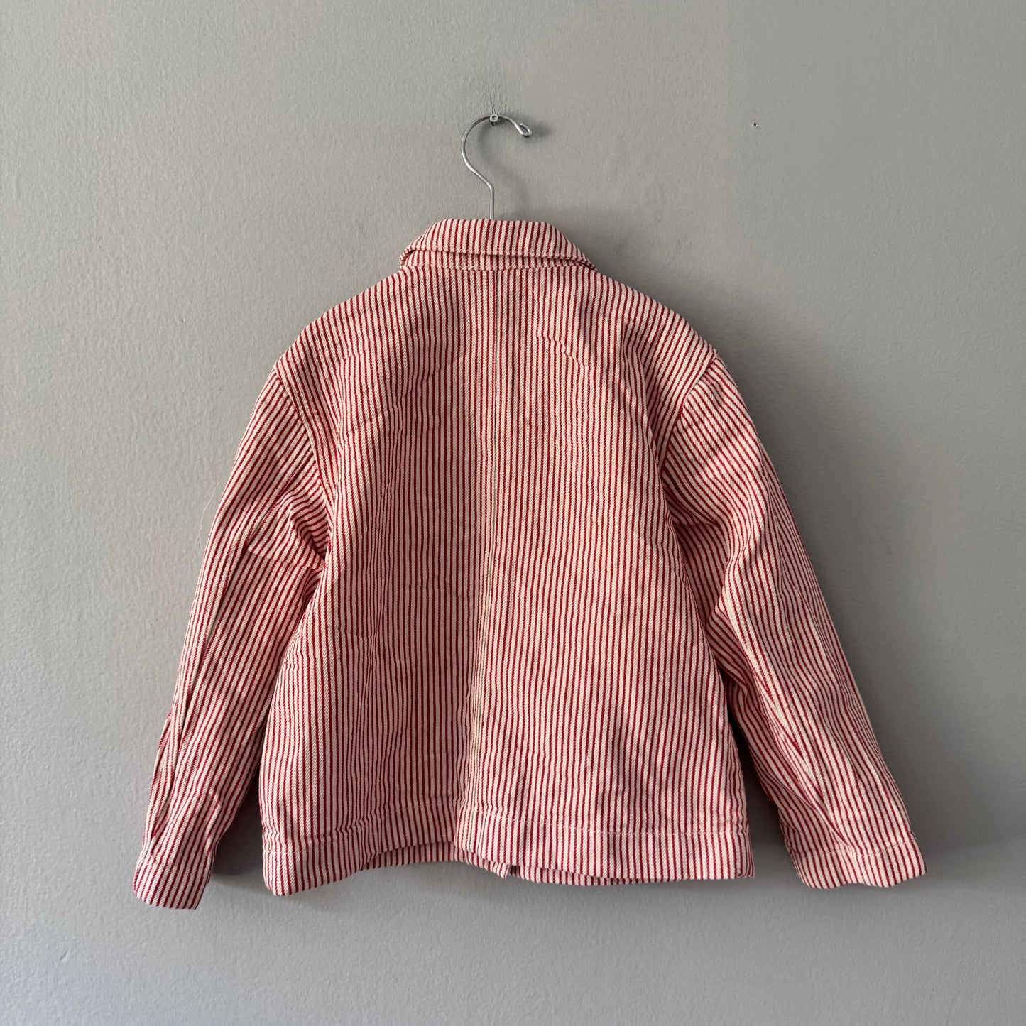 Arket / Red white stripe denim jacket / 6-7Y