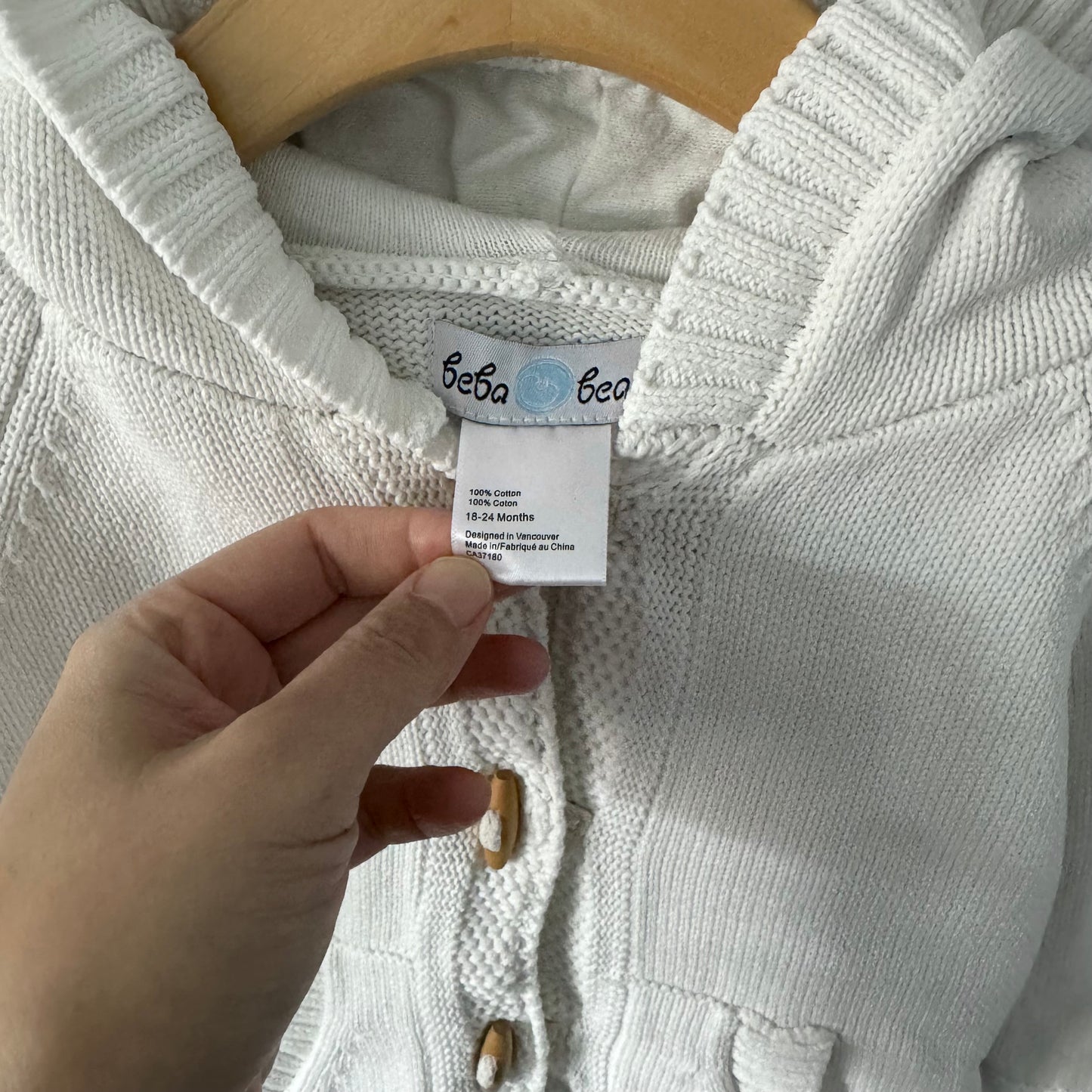 Beba Bean / White knit jacket / 18-24M