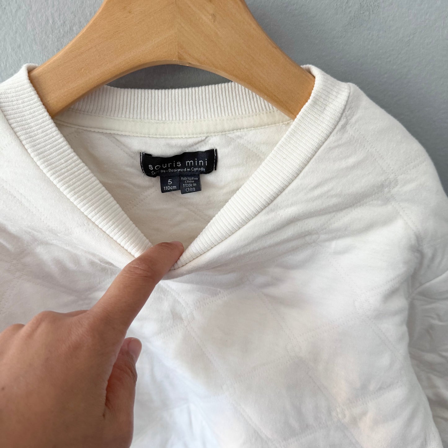 Souris Mini / White padded sweatshirt / 5Y