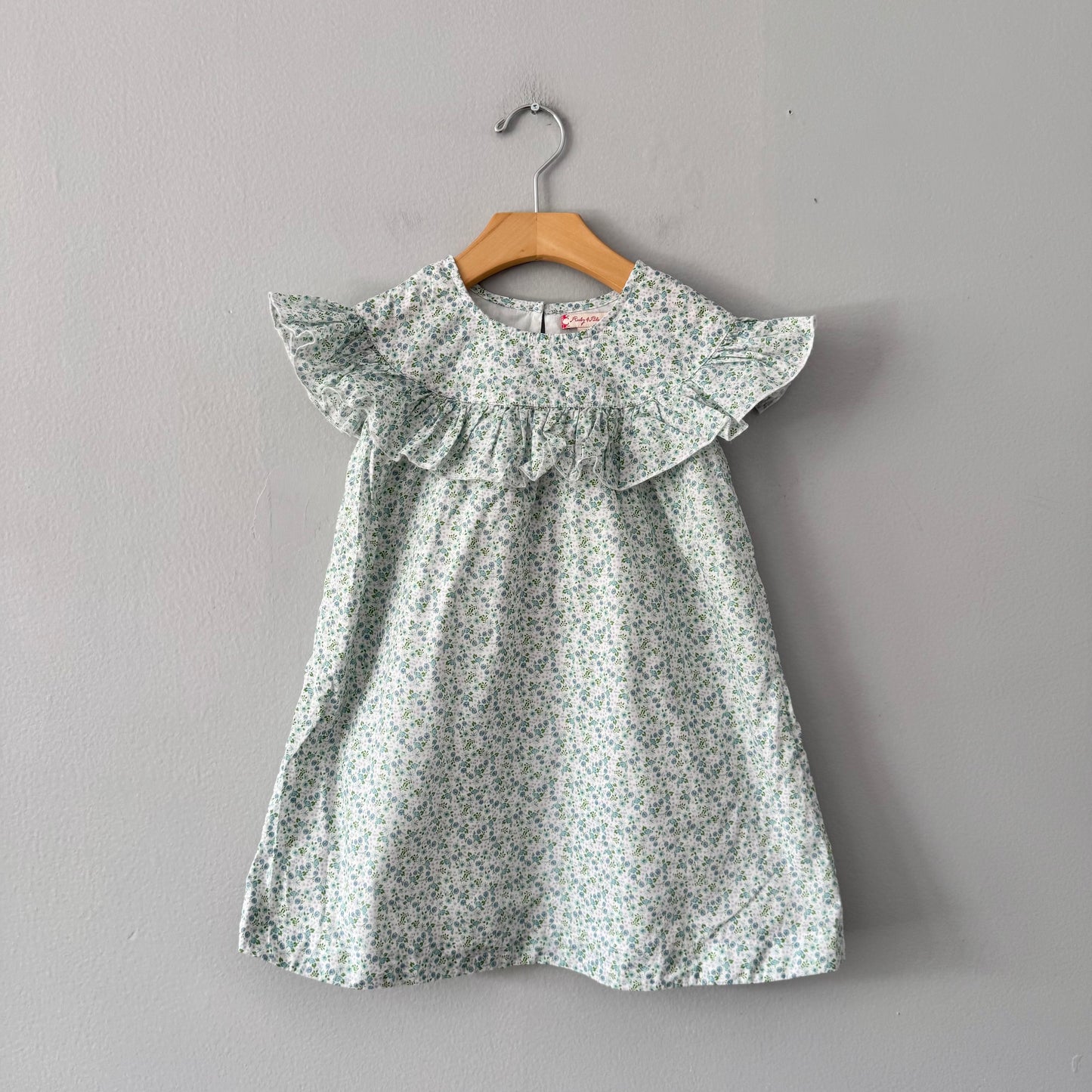Ruby and Bloom / Blue floral ruffle dress / 2Y