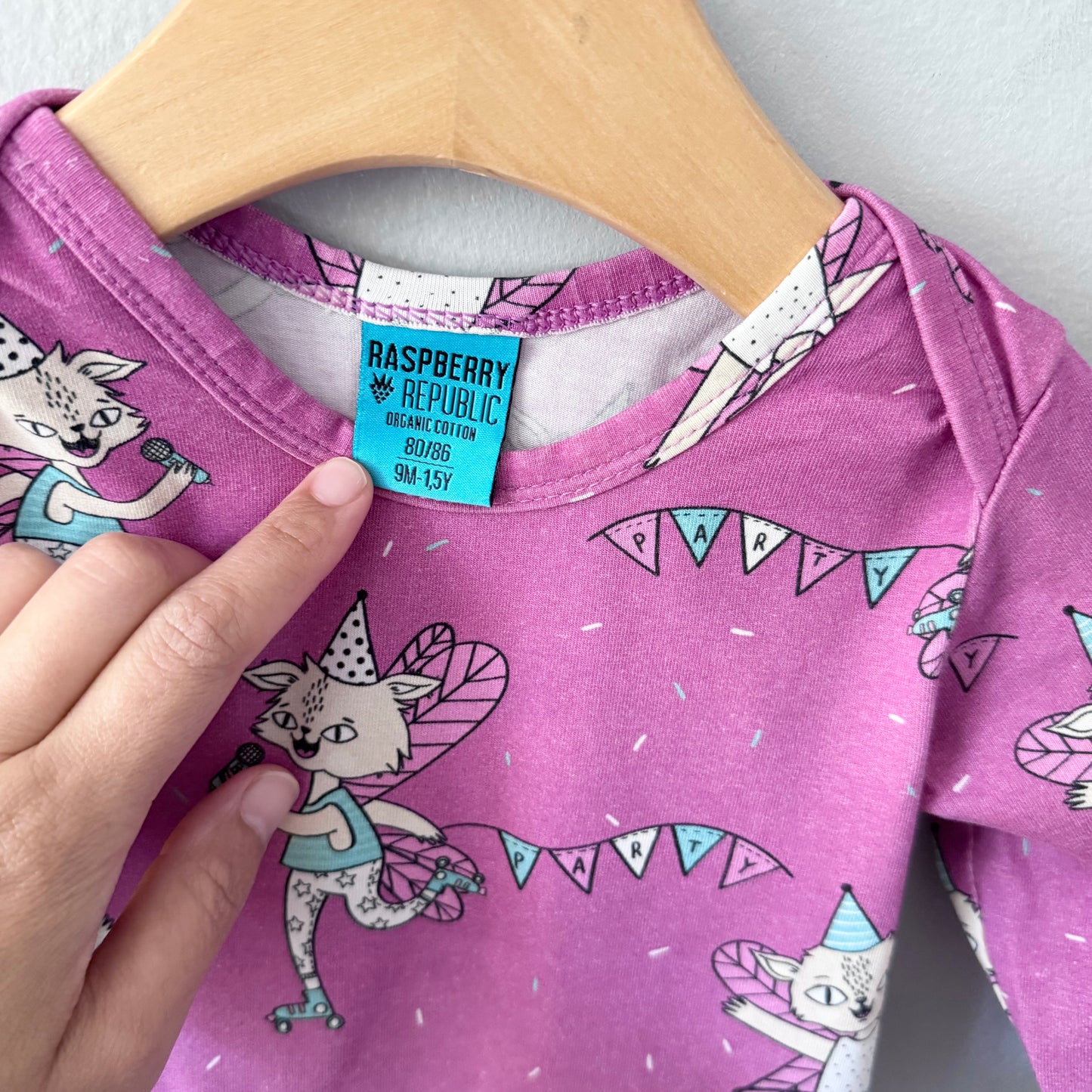 Raspberry Republic / Pink x cat dress / 9-18M