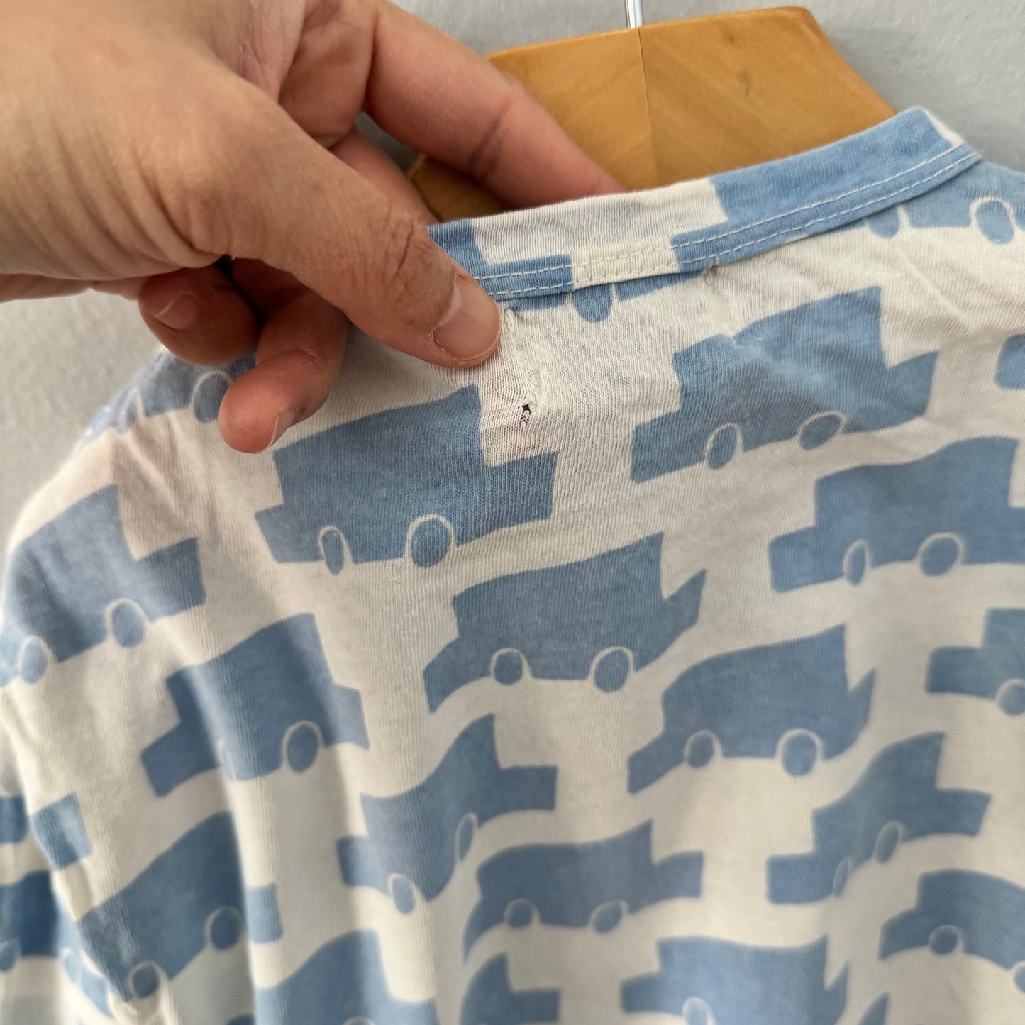 Bobo Choses / White x blue car long sleeve / 18-24M - PLAY