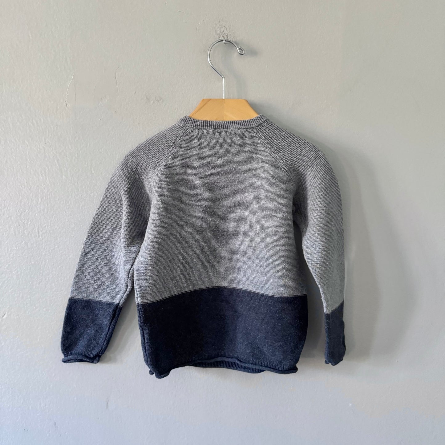 H&M / Grey cotton knit pullover / 2-3Y